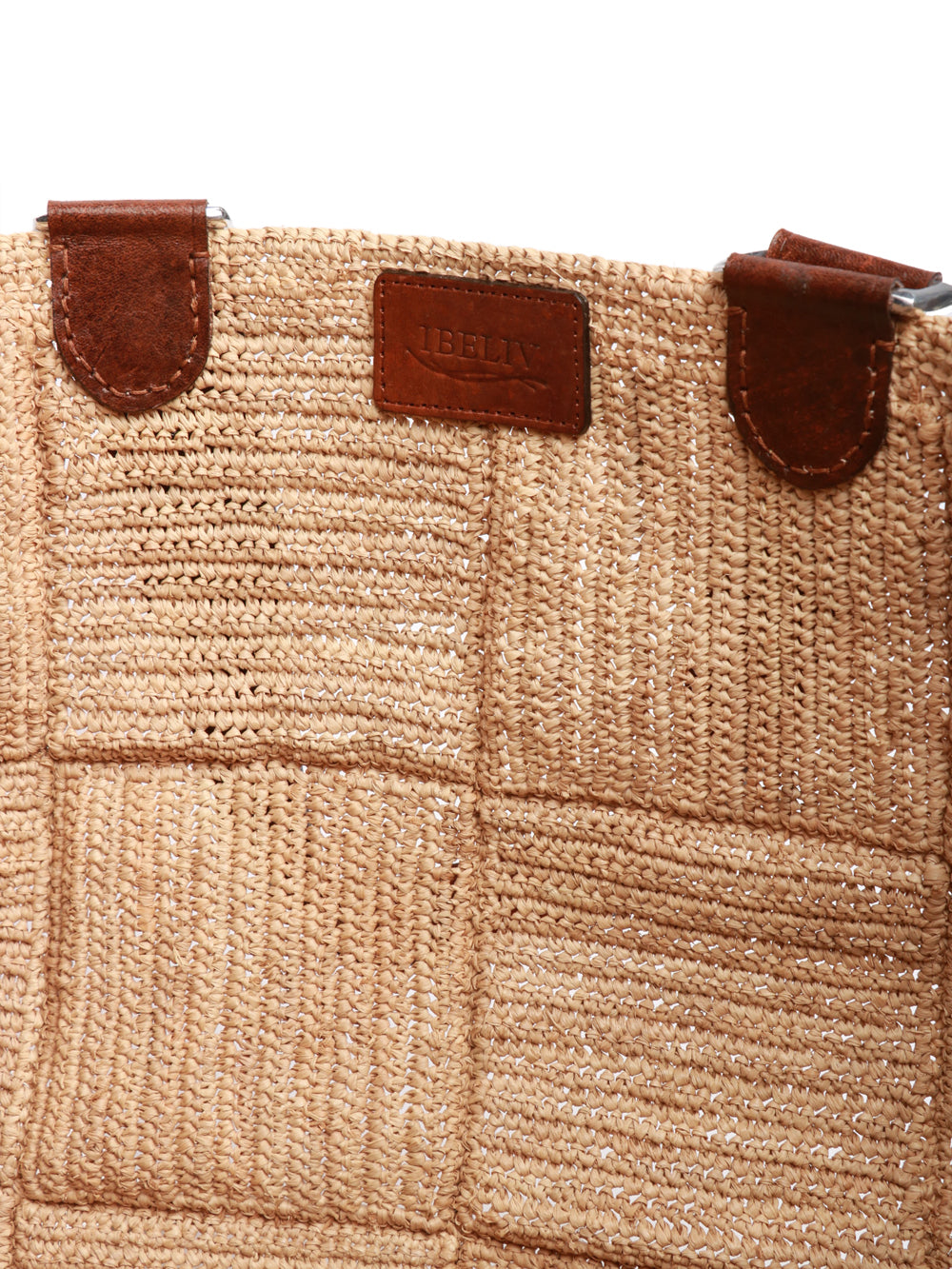 IBELIV Borsa a spalla Miray Maxi in Rafia Beige Beige