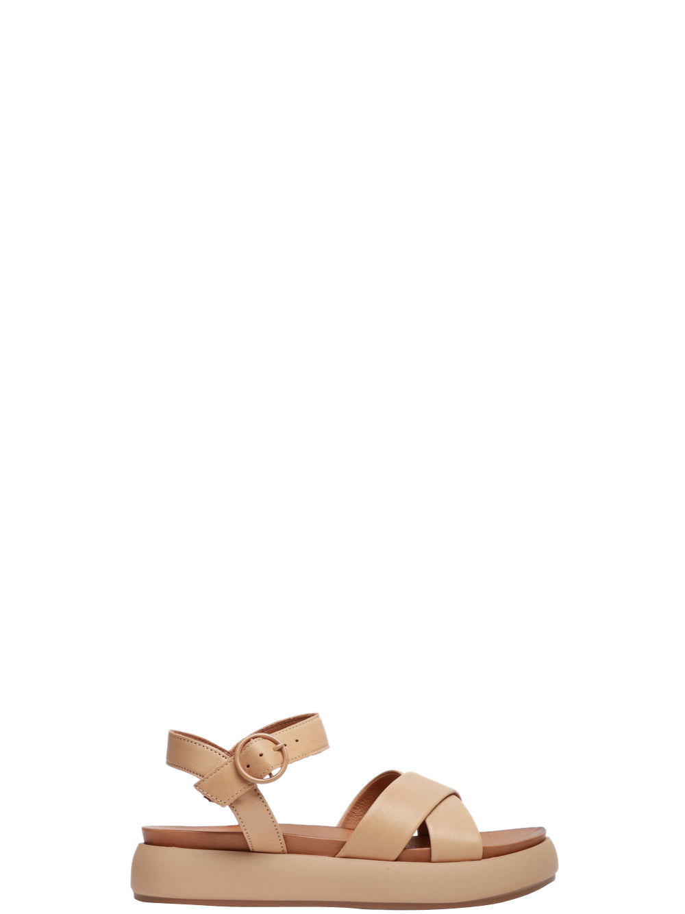 INUOVO Sandali Beige in Pelle con Fasce Incrociate Beige