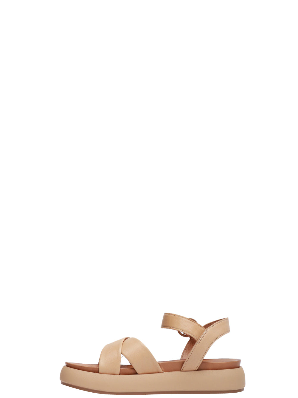 INUOVO Sandali Beige in Pelle con Fasce Incrociate Beige