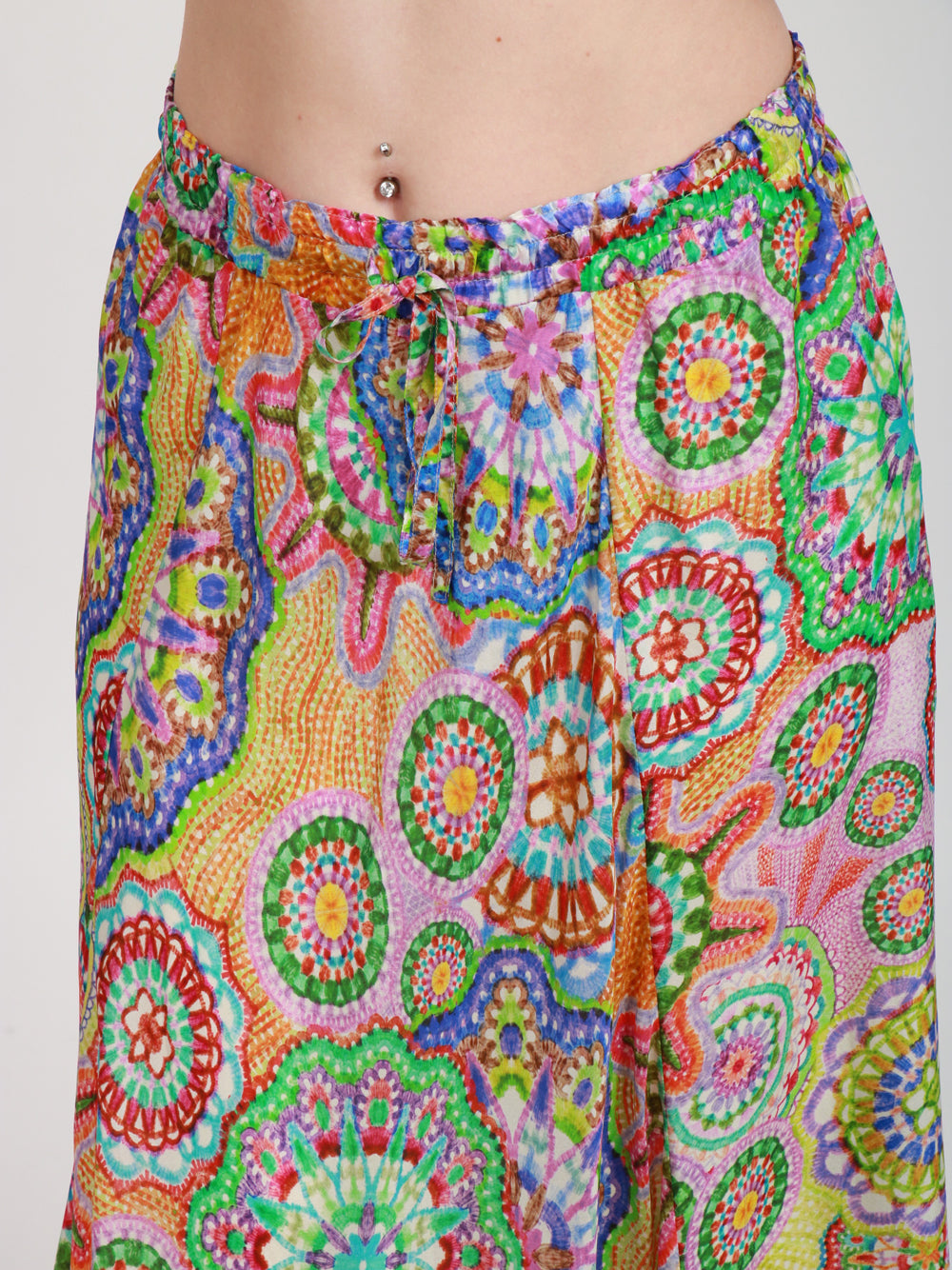 JOHNNY WAS Gonna Lunga in Seta Multicolor con Fantasia Multicolor