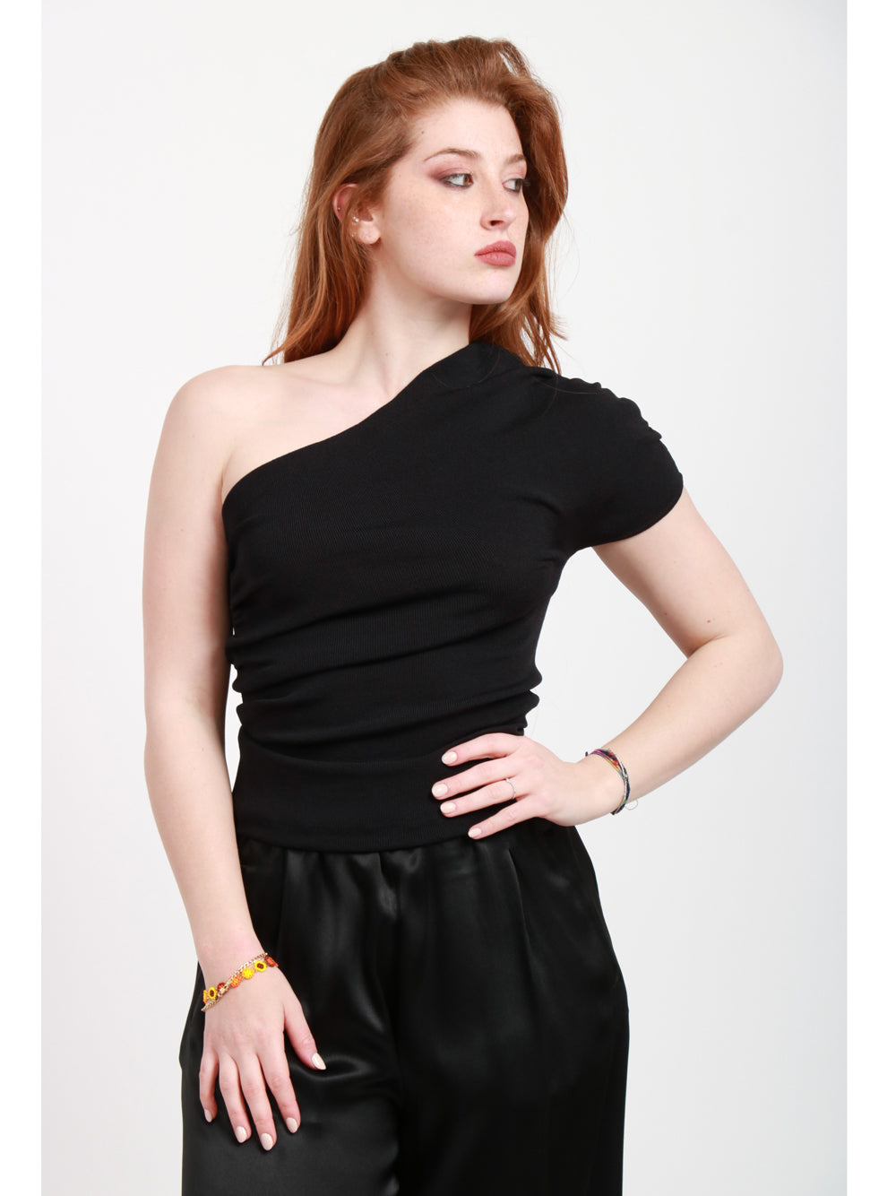 JUCCA Top Monospalla Nero Stretch Nero