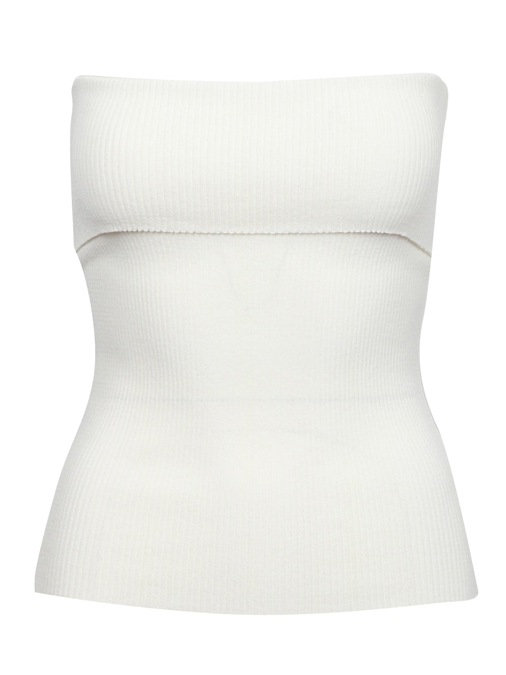JUCCA TOP A FASCIA BIANCO A COSTINE Bianco