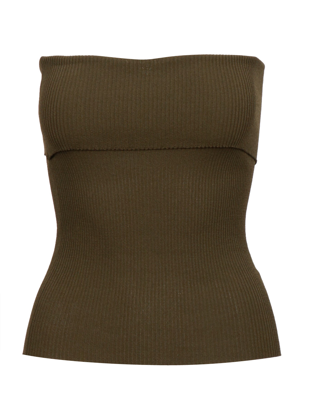 JUCCA TOP A FASCIA VERDE MILITARE A COSTINE Verde militare