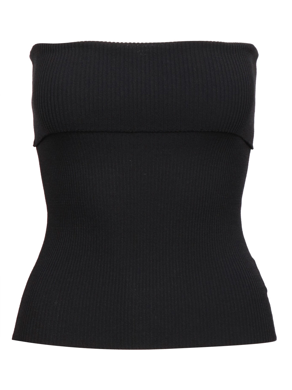 JUCCA TOP A FASCIA NERO A COSTINE Nero