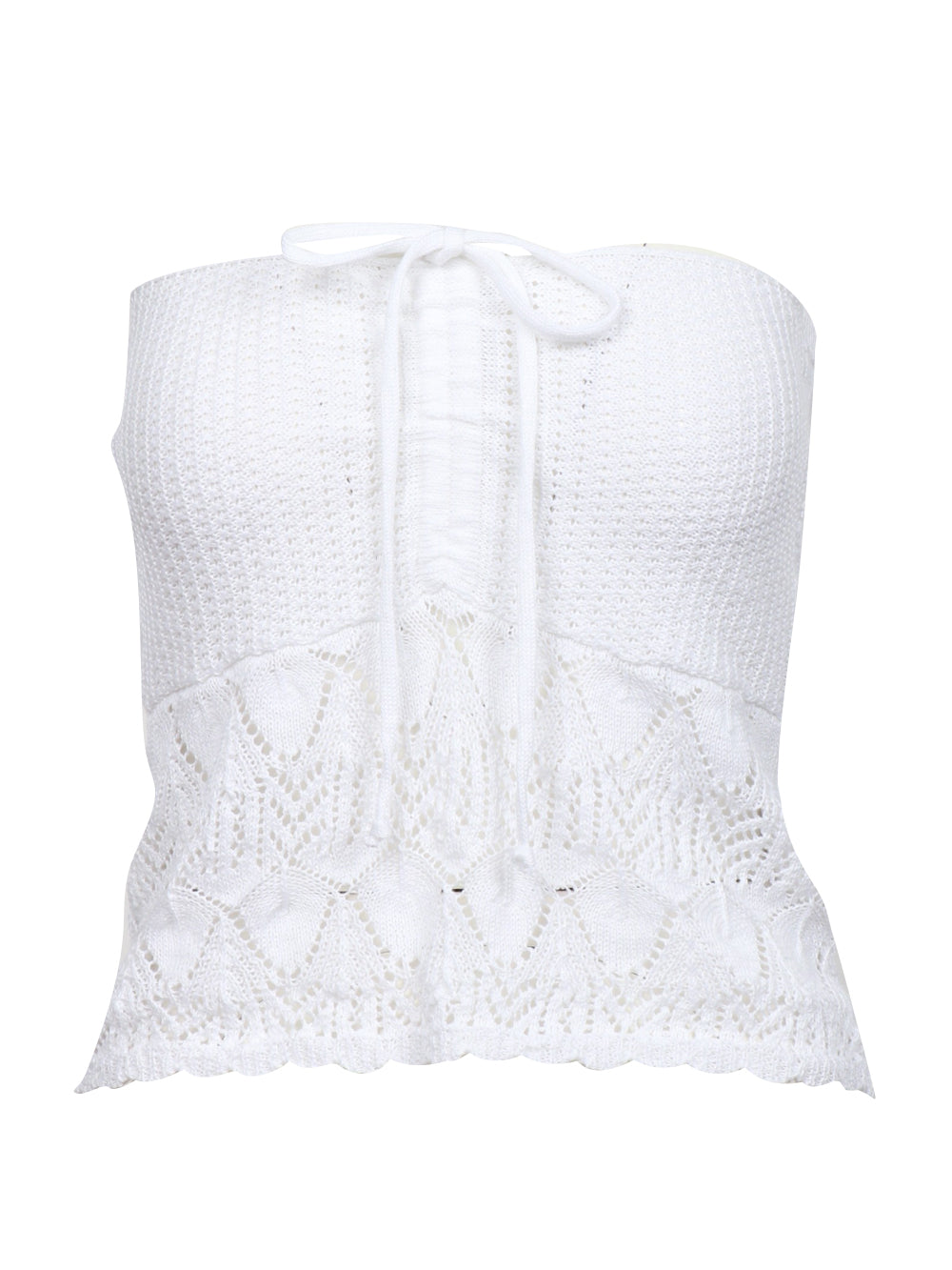 JUCCA TOP A FASCIA BIANCO IN MAGLIA Bianco