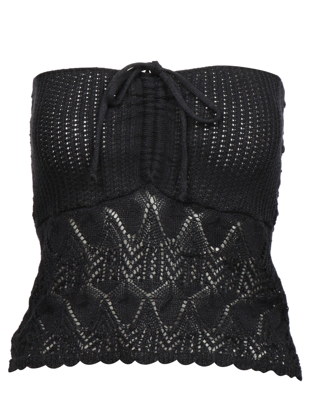 JUCCA TOP A FASCIA NERO IN MAGLIA Nero