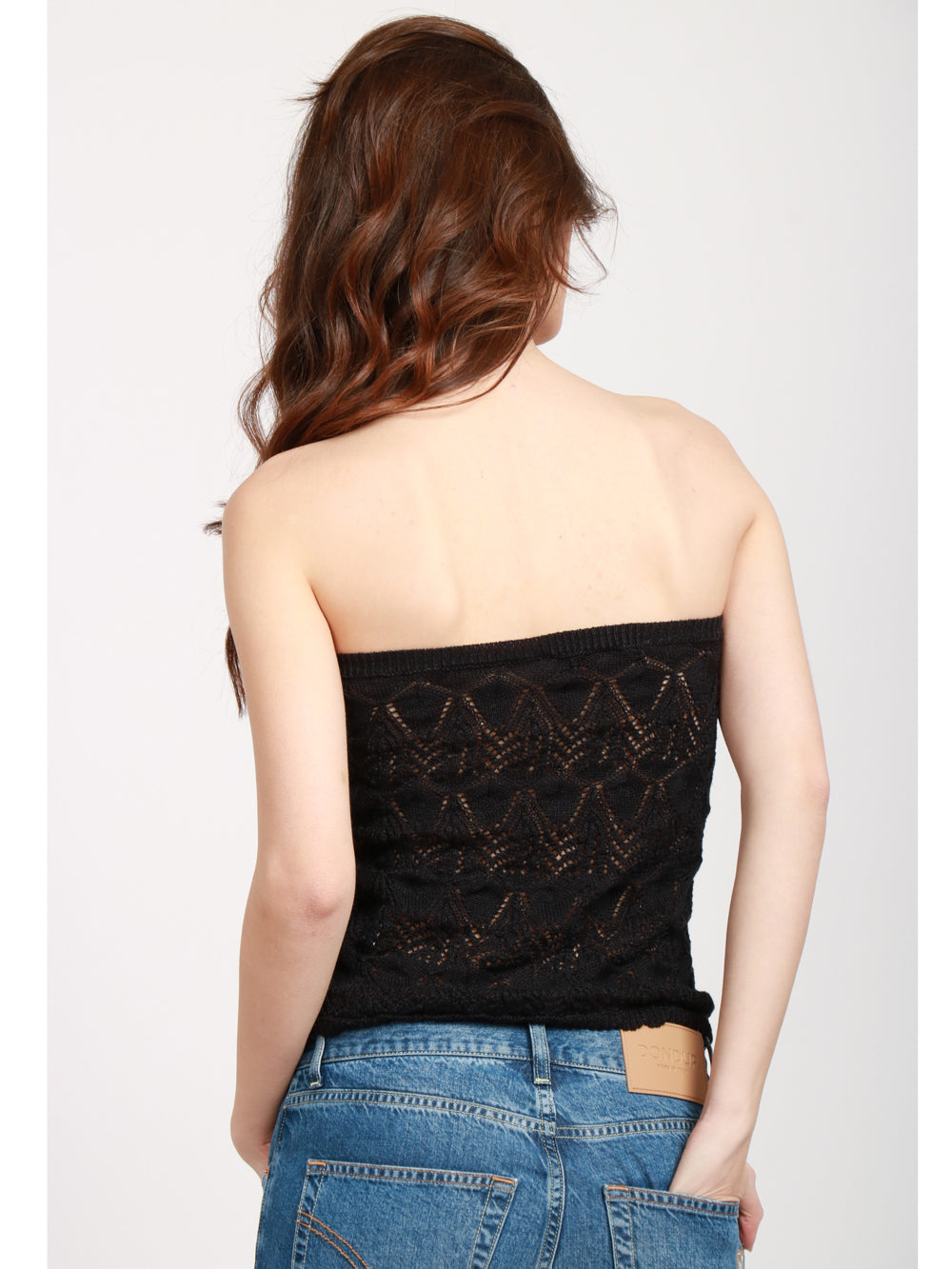 JUCCA TOP A FASCIA NERO IN MAGLIA Nero