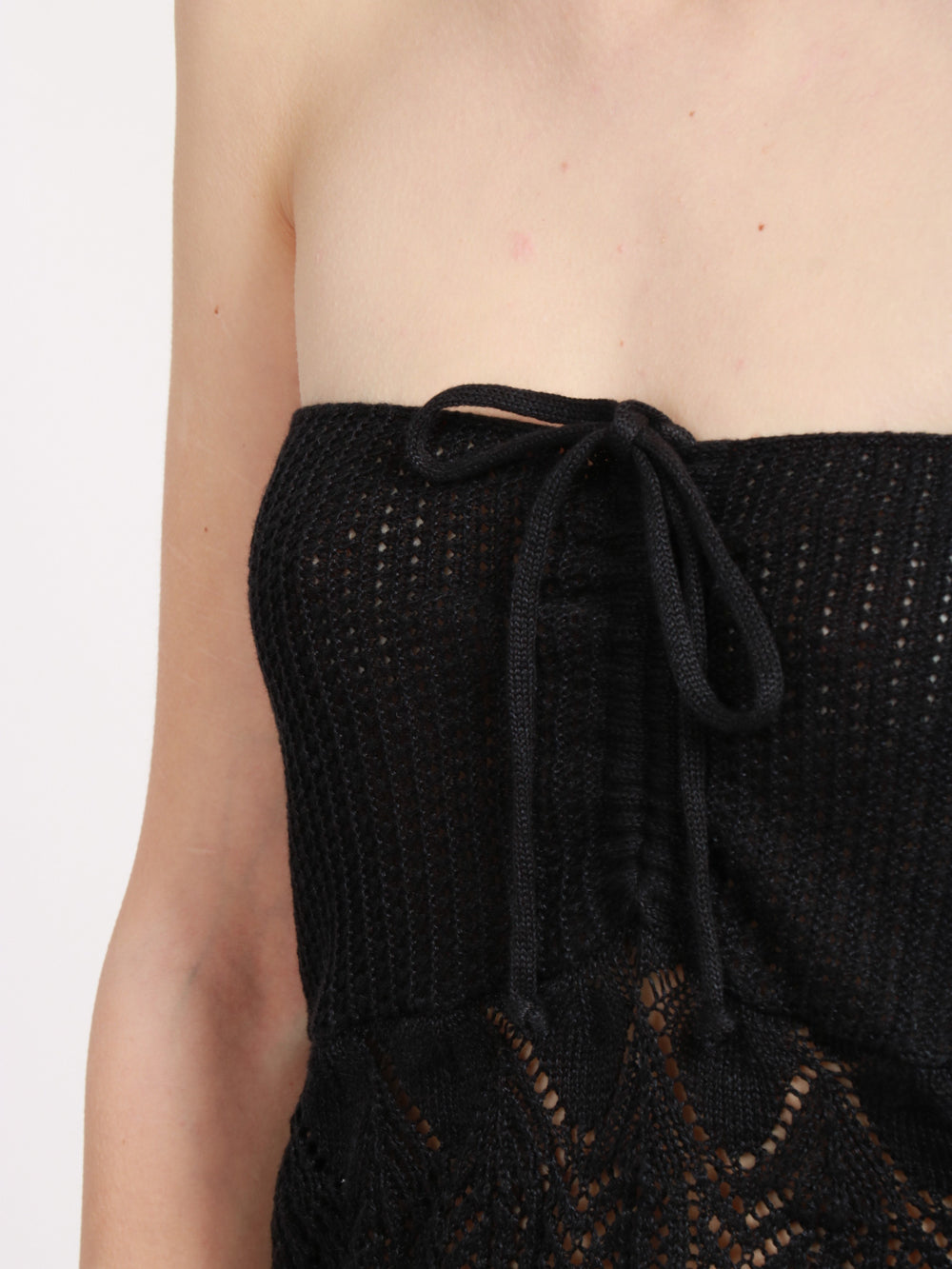 JUCCA TOP A FASCIA NERO IN MAGLIA Nero