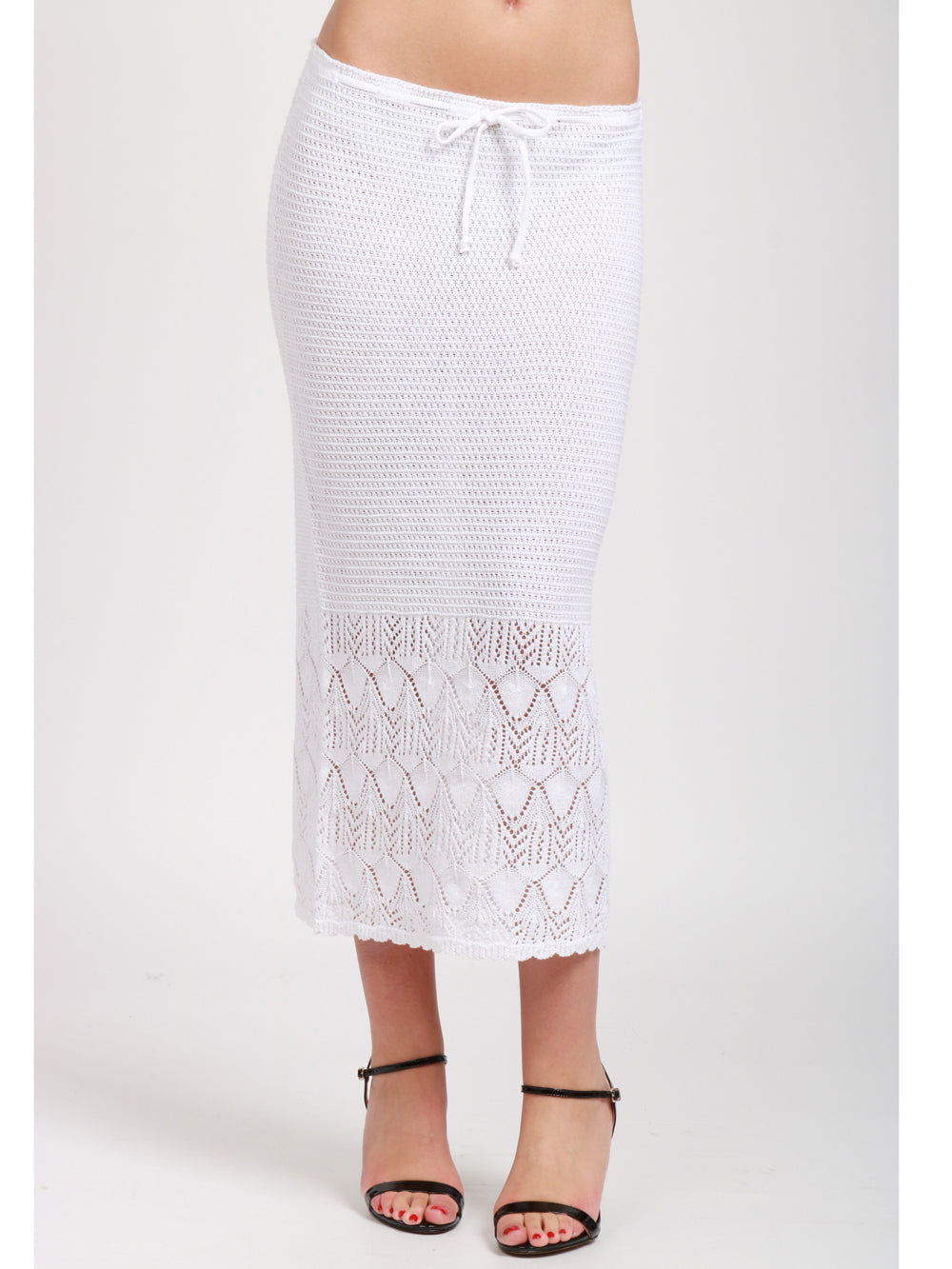 JUCCA GONNA IN MAGLIA BIANCA CON COULISSE Bianco