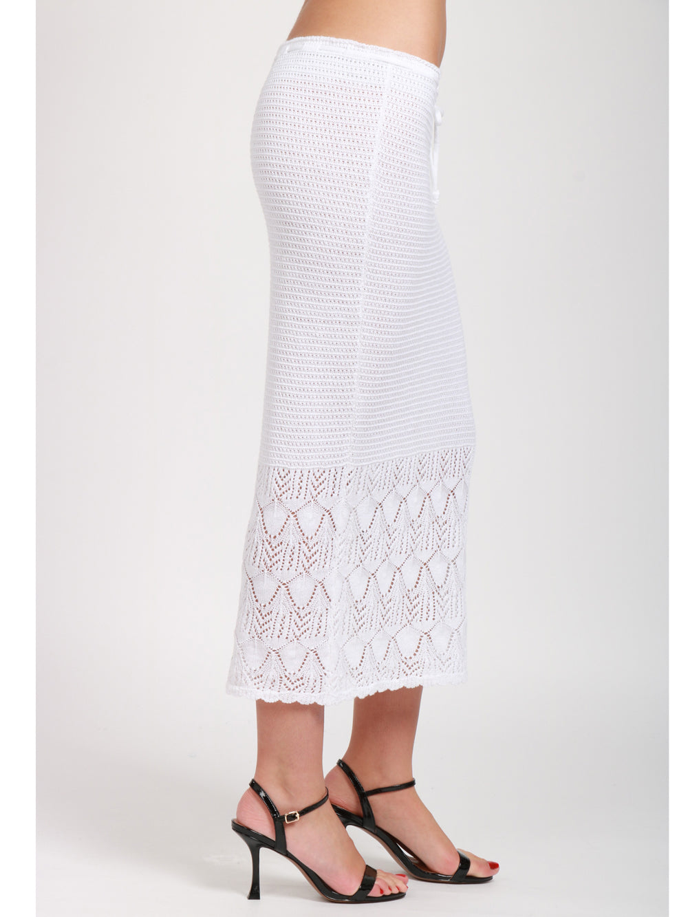 JUCCA GONNA IN MAGLIA BIANCA CON COULISSE Bianco