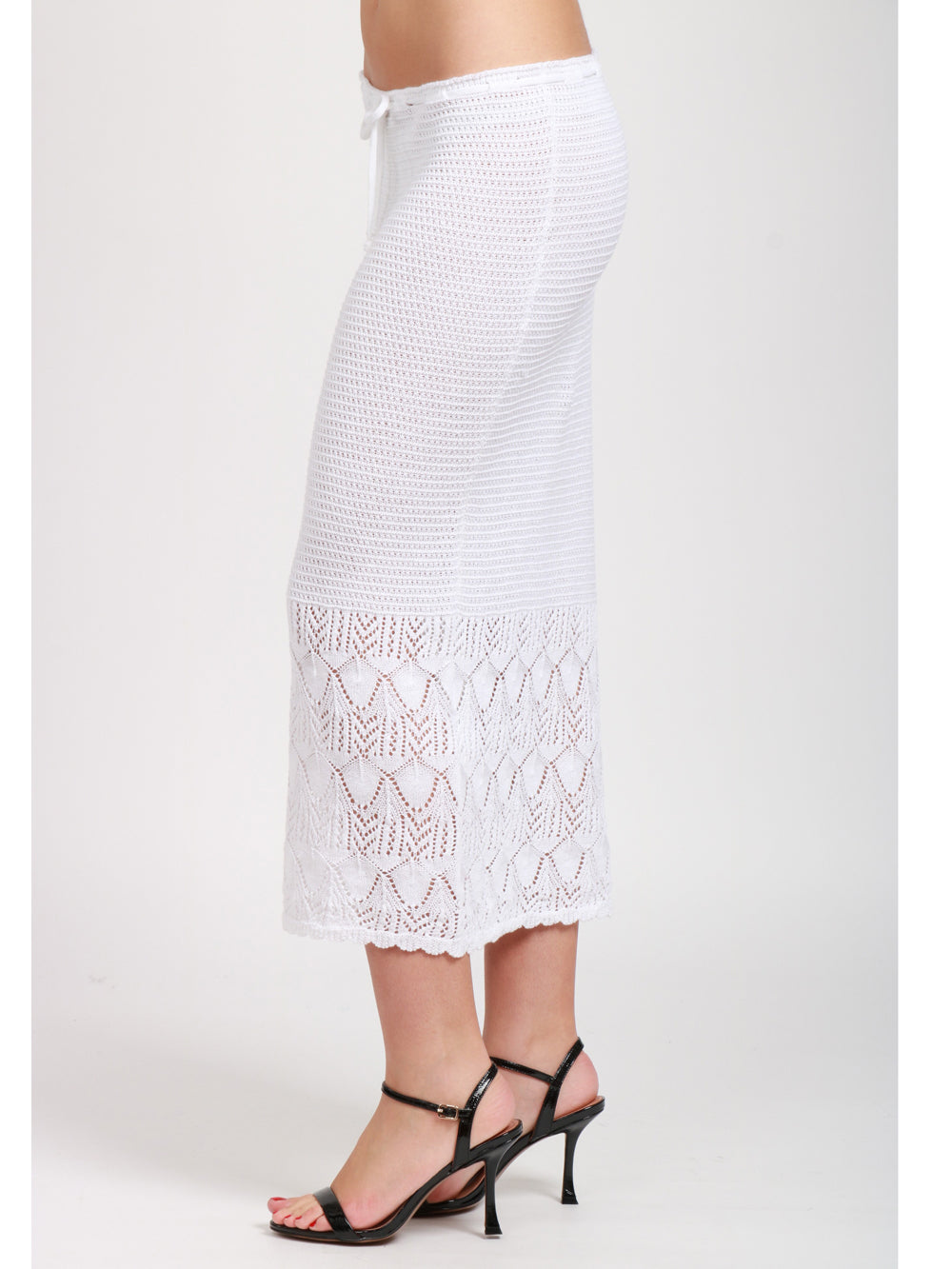JUCCA GONNA IN MAGLIA BIANCA CON COULISSE Bianco