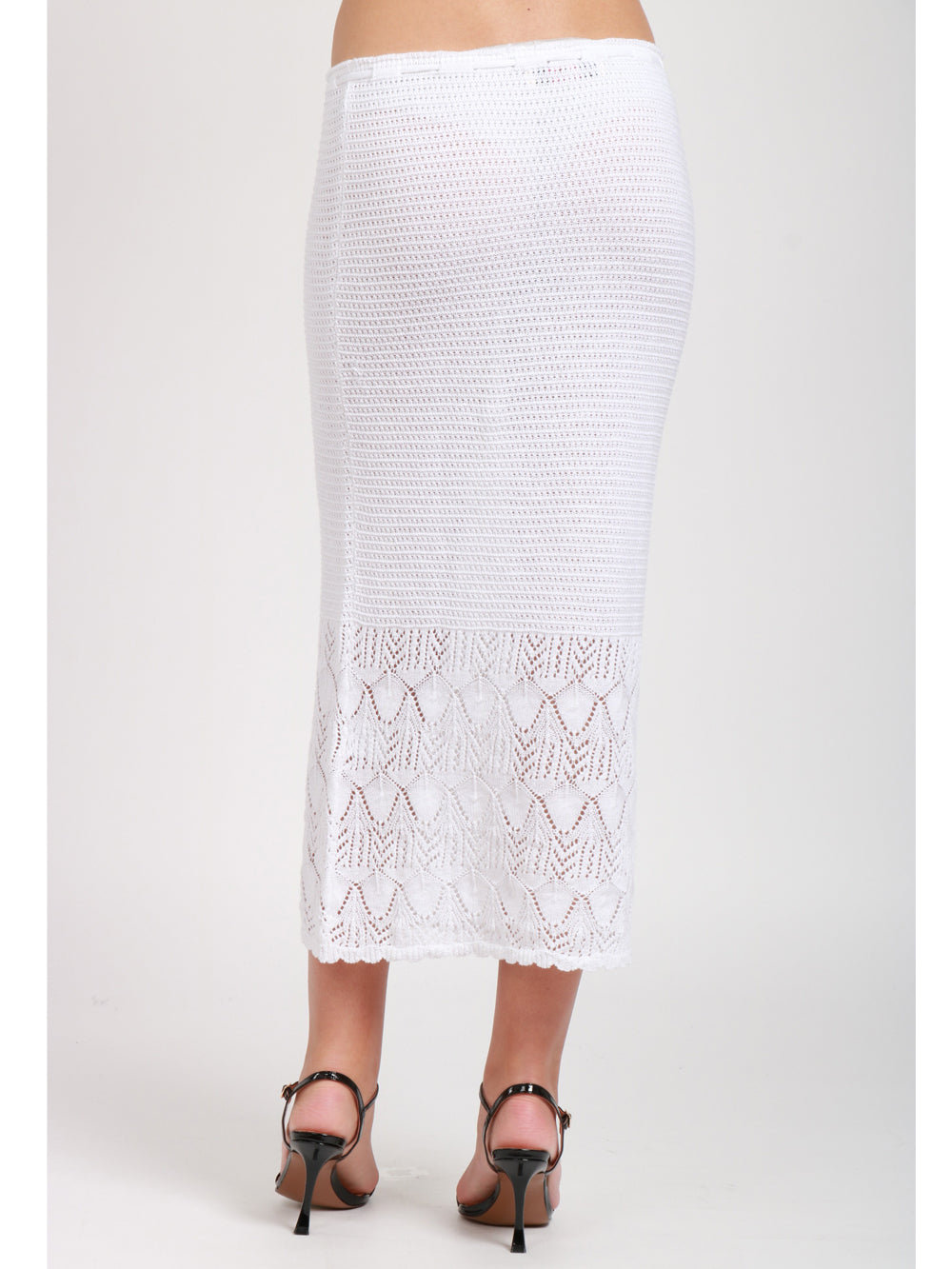 JUCCA GONNA IN MAGLIA BIANCA CON COULISSE Bianco