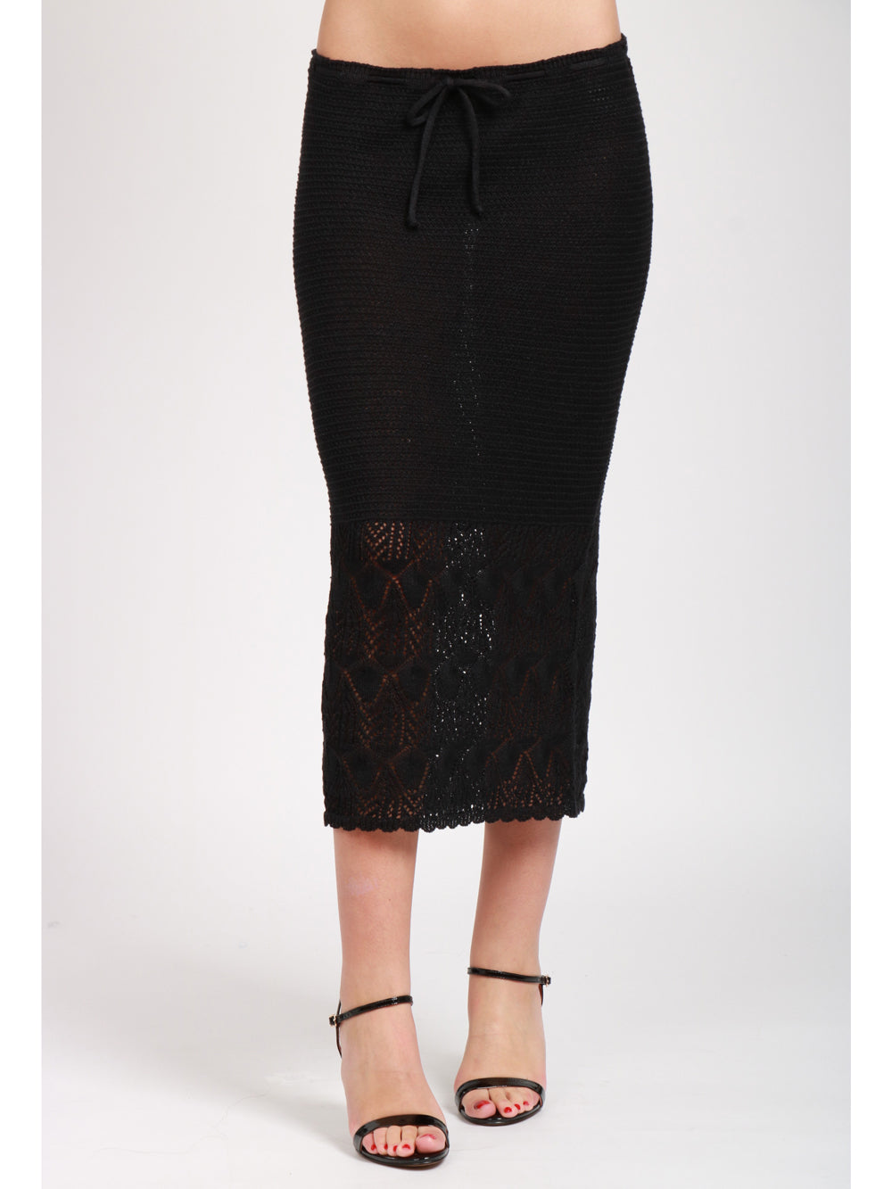 JUCCA GONNA IN MAGLIA NERA CON COULISSE Nero
