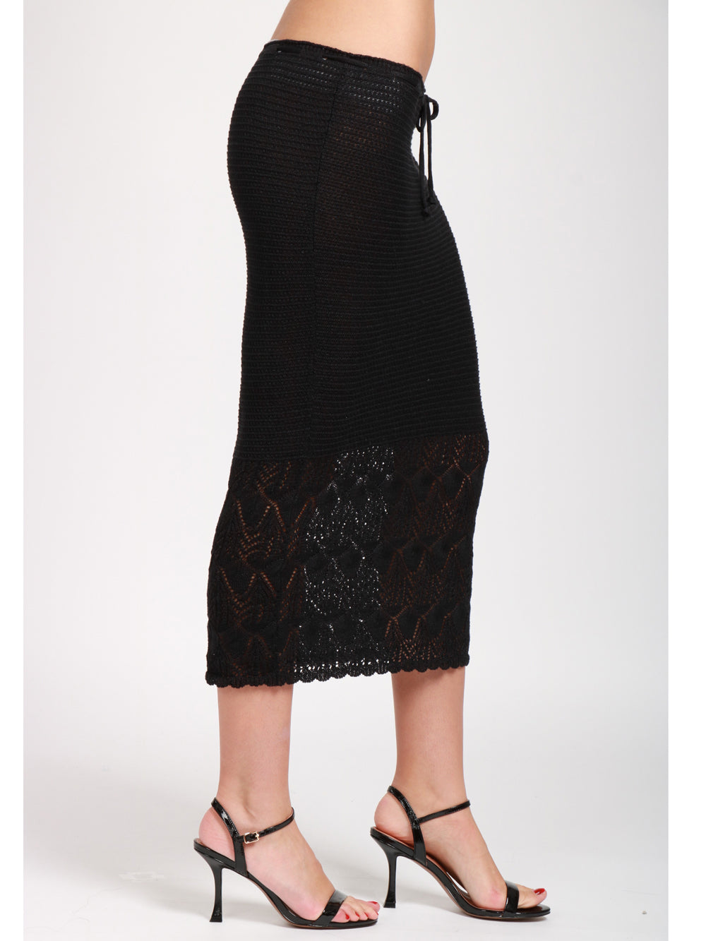 JUCCA GONNA IN MAGLIA NERA CON COULISSE Nero