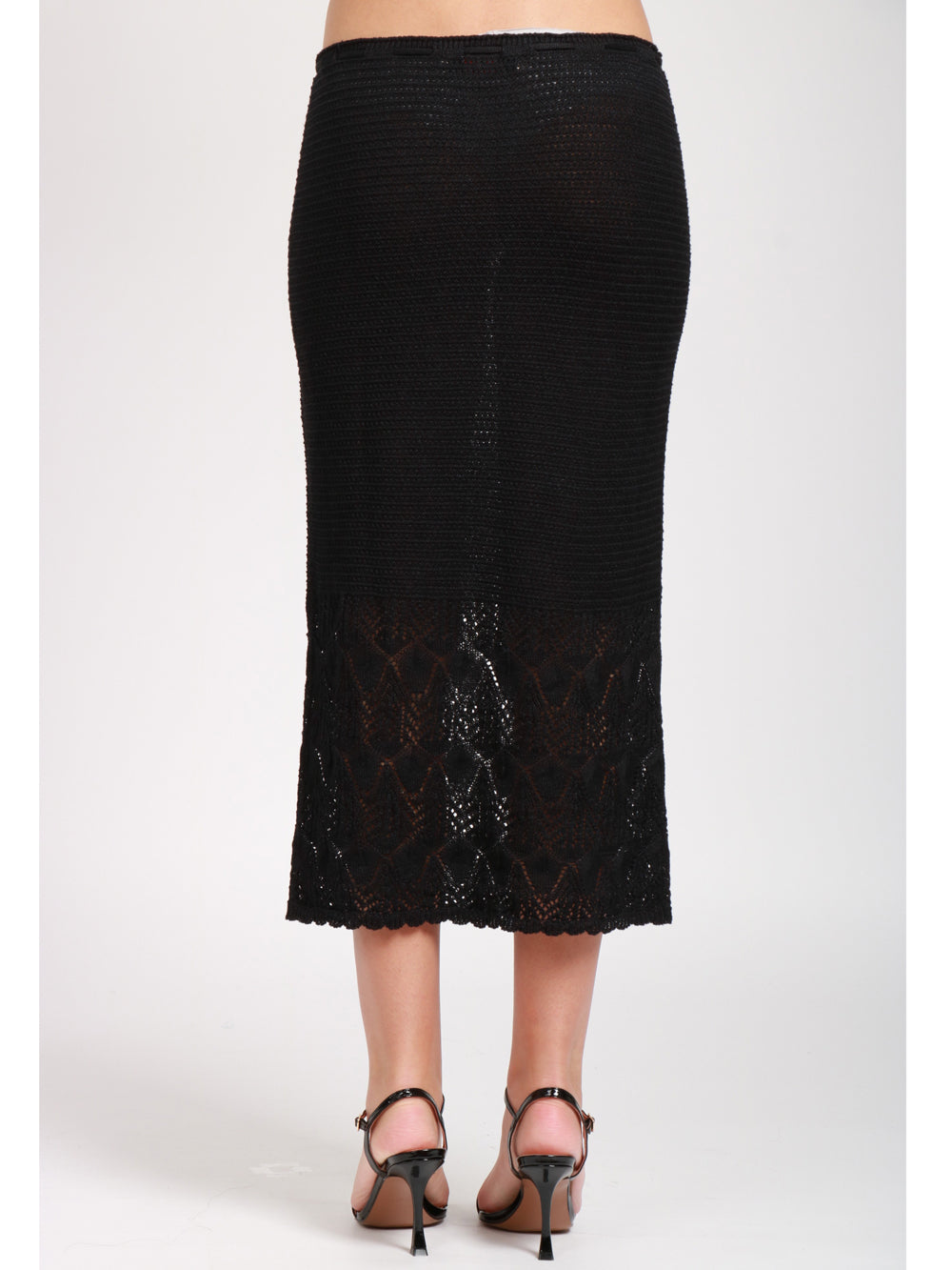 JUCCA GONNA IN MAGLIA NERA CON COULISSE Nero