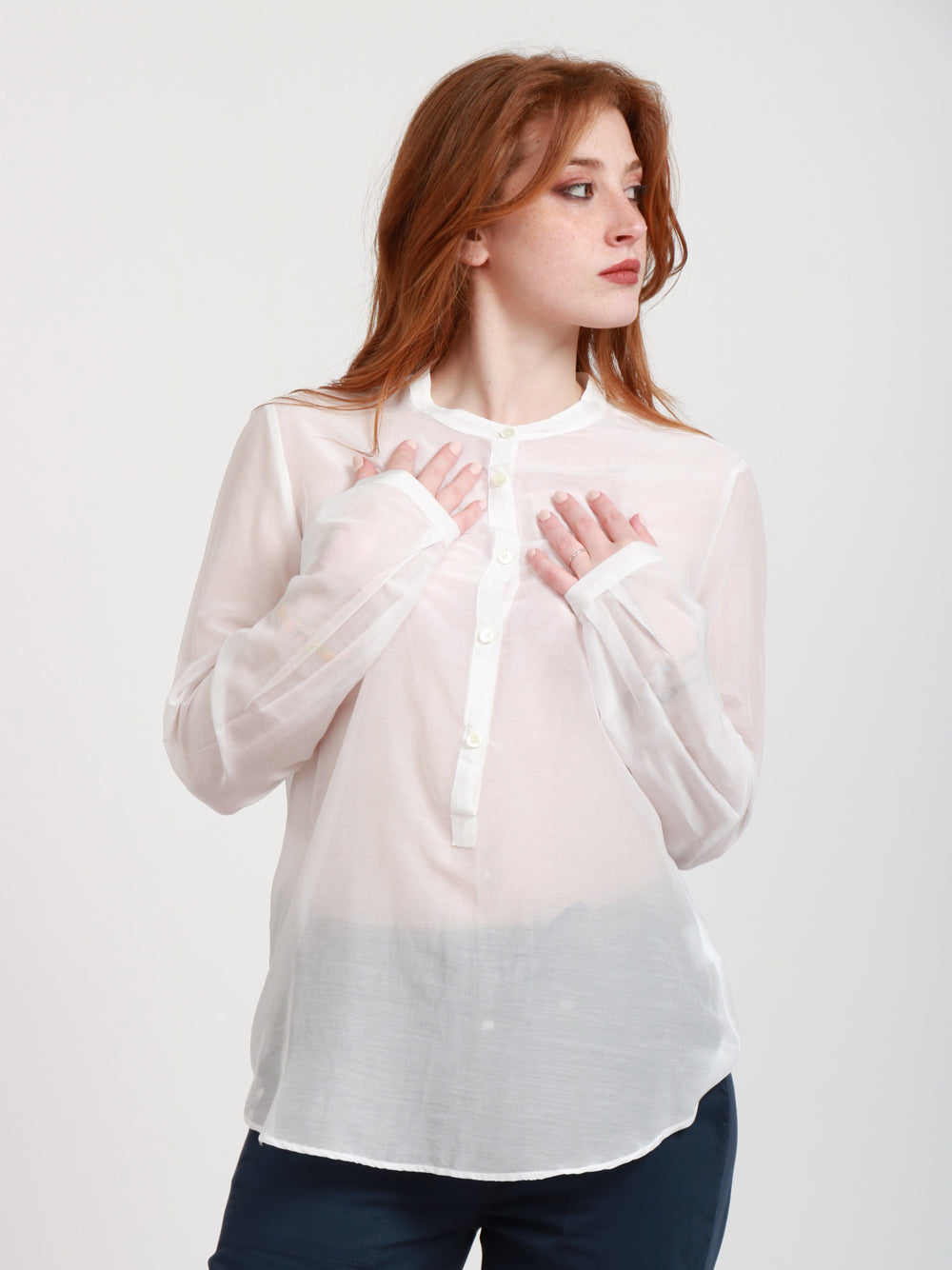 JUCCA Camicia in Mussola di Cotone Bianca Bianco