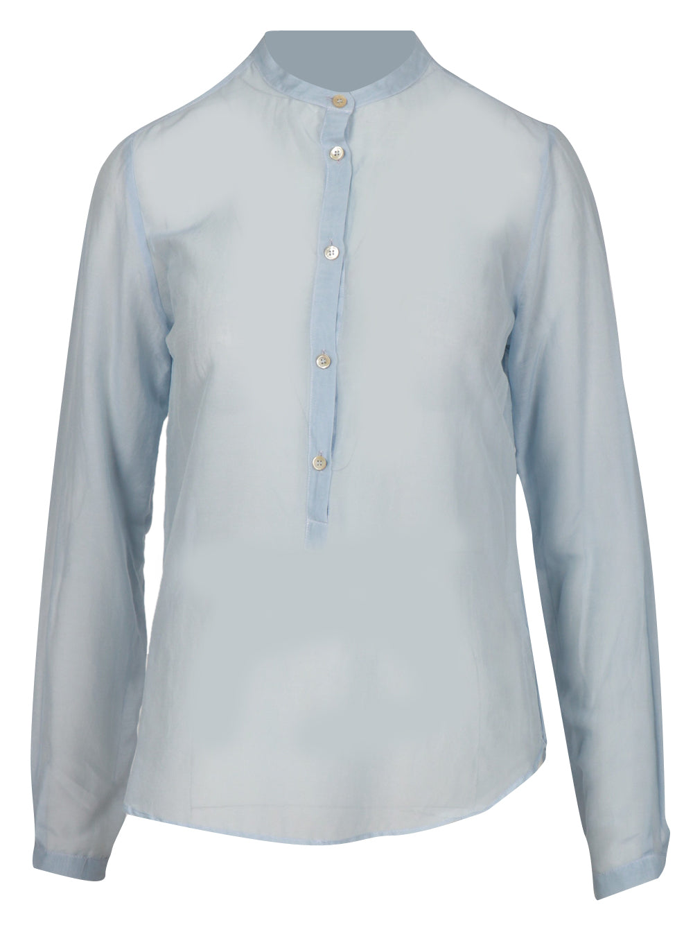 JUCCA Camicia in Mussola di Cotone Celeste Celeste