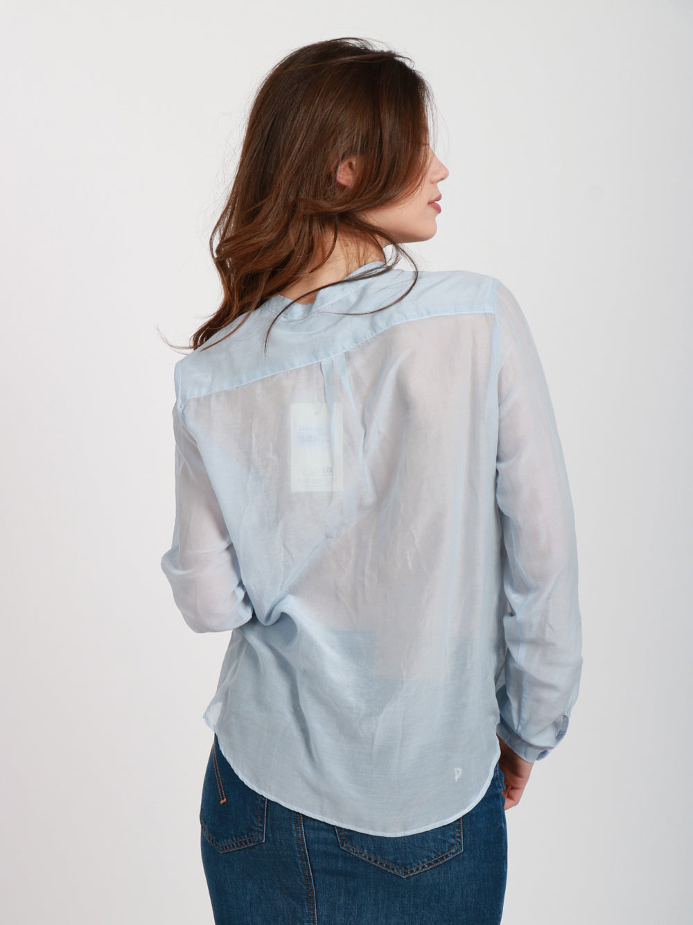 JUCCA Camicia in Mussola di Cotone Celeste Celeste