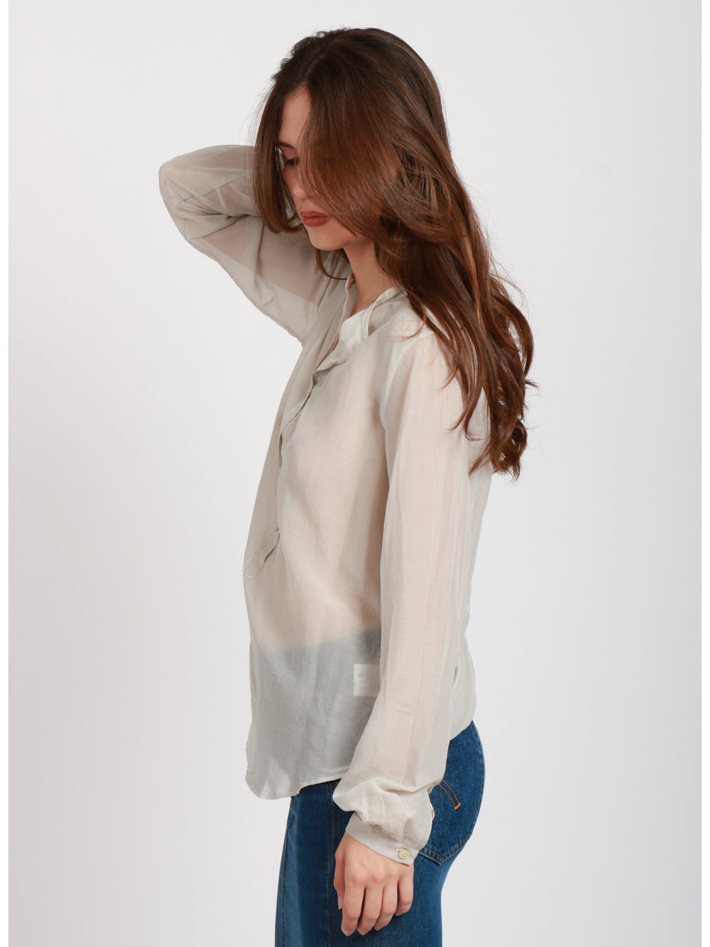 JUCCA Camicia in Mussola di Cotone Grigio Perla Grigio perla