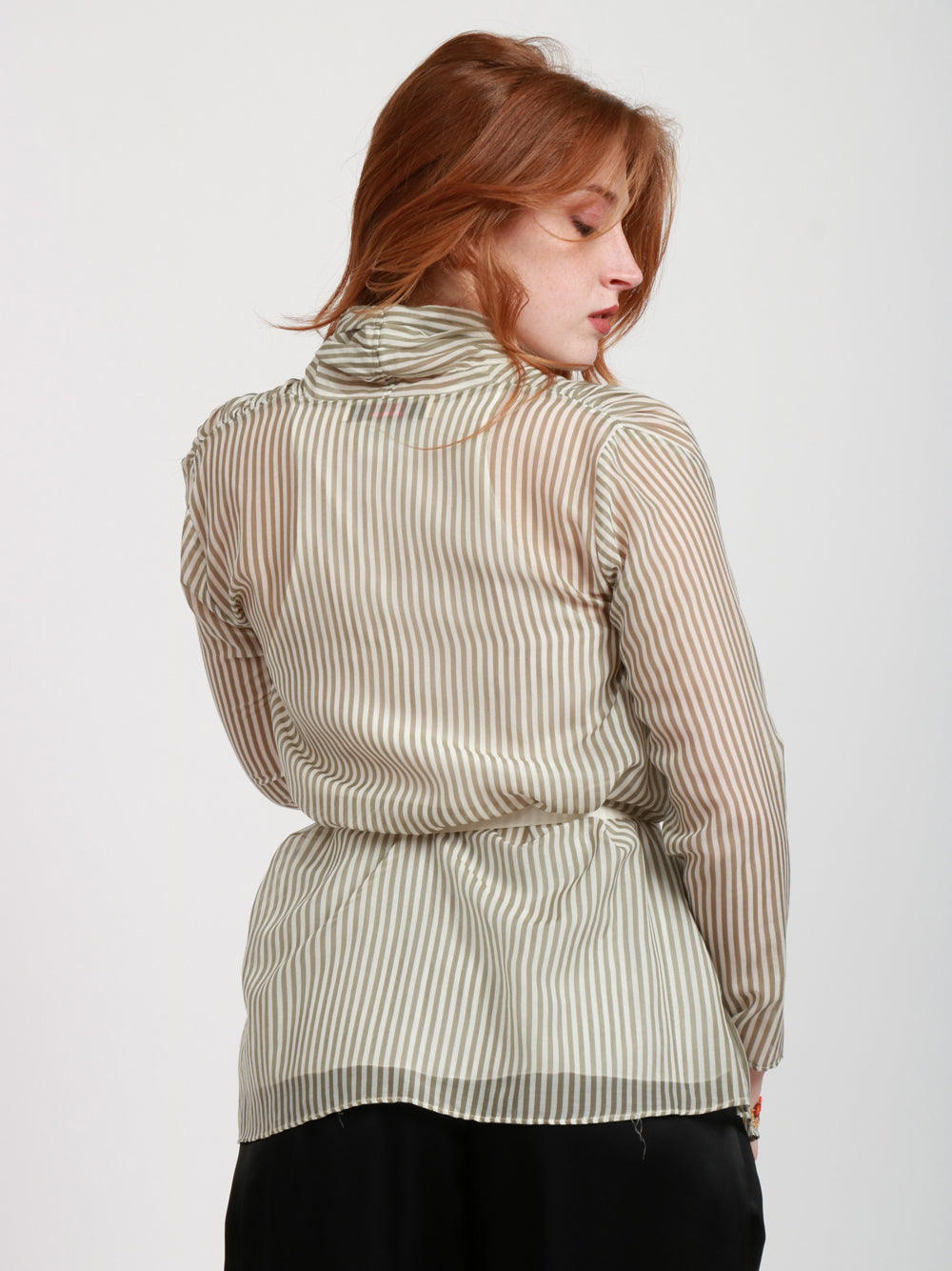 JUCCA Cardigan in Mussola di Cotone Verde e Panna a Righe Verde/bianco