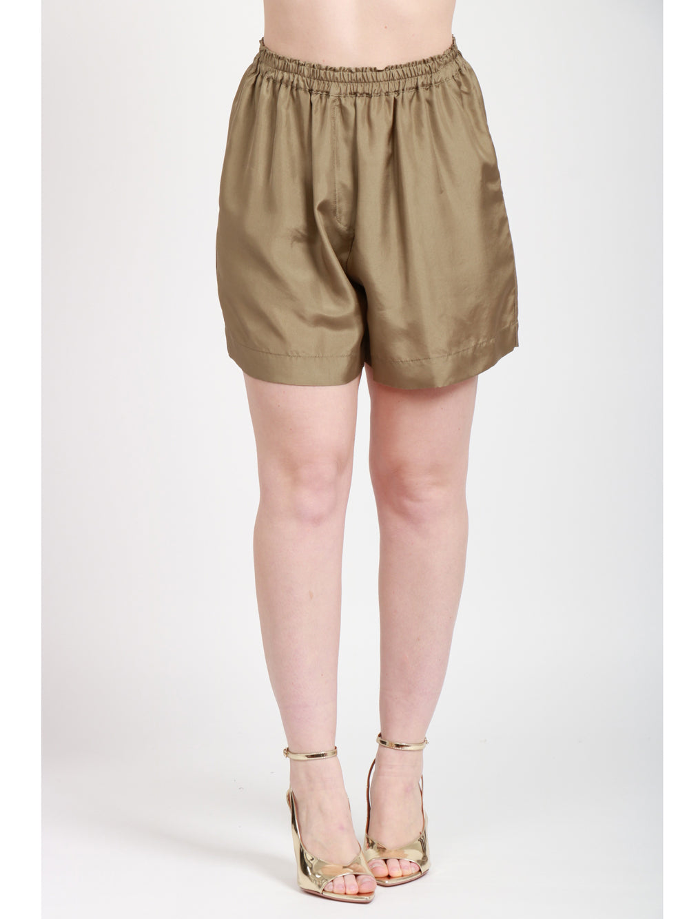 JUCCA Shorts in Seta Verde Militare Verde militare