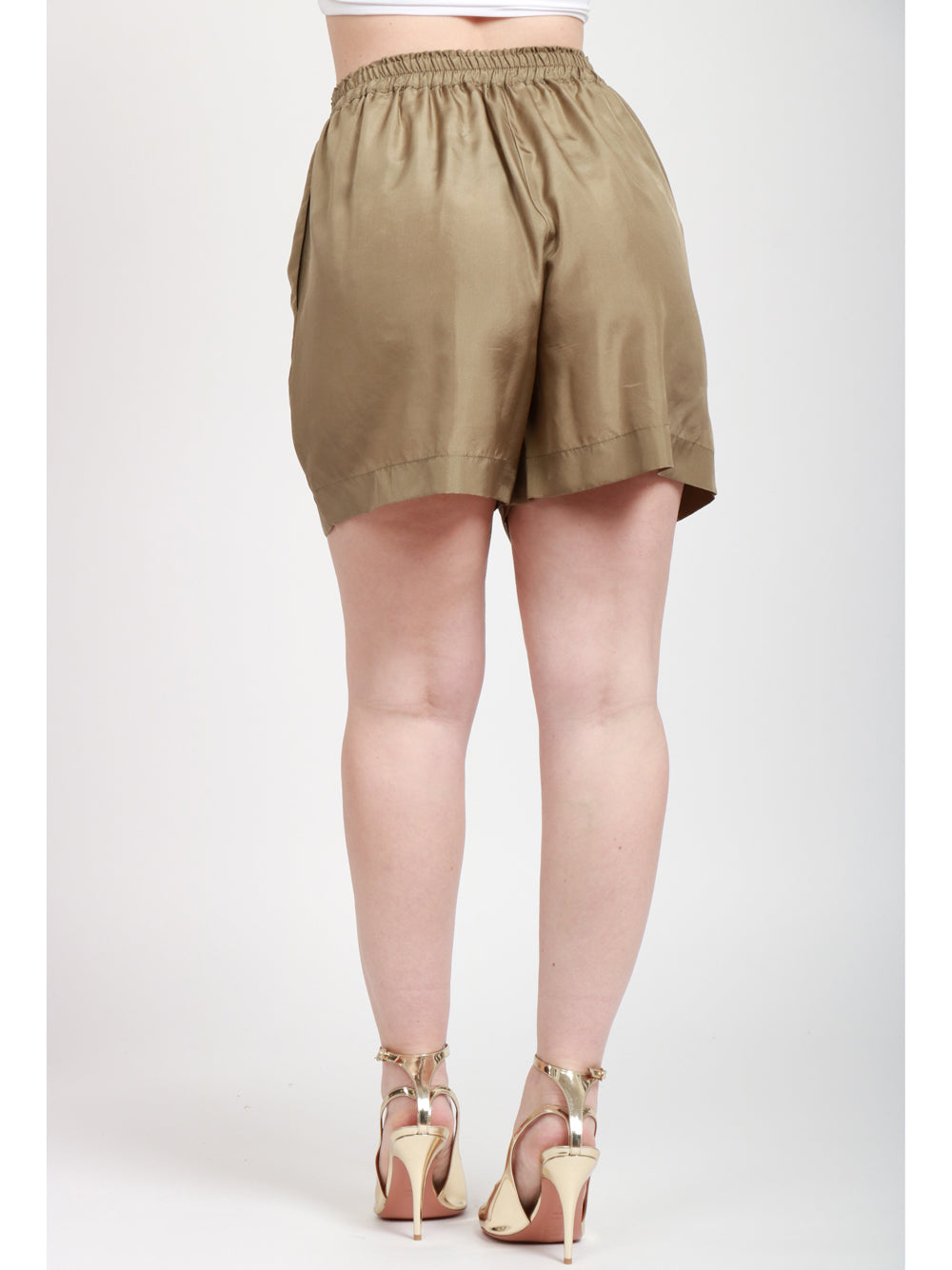 JUCCA Shorts in Seta Verde Militare Verde militare