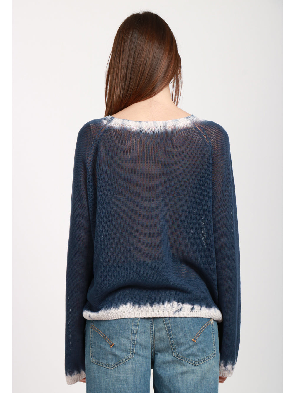 JUCCA MAGLIA GIROCOLLO BLU TIE-DYE Blu navy
