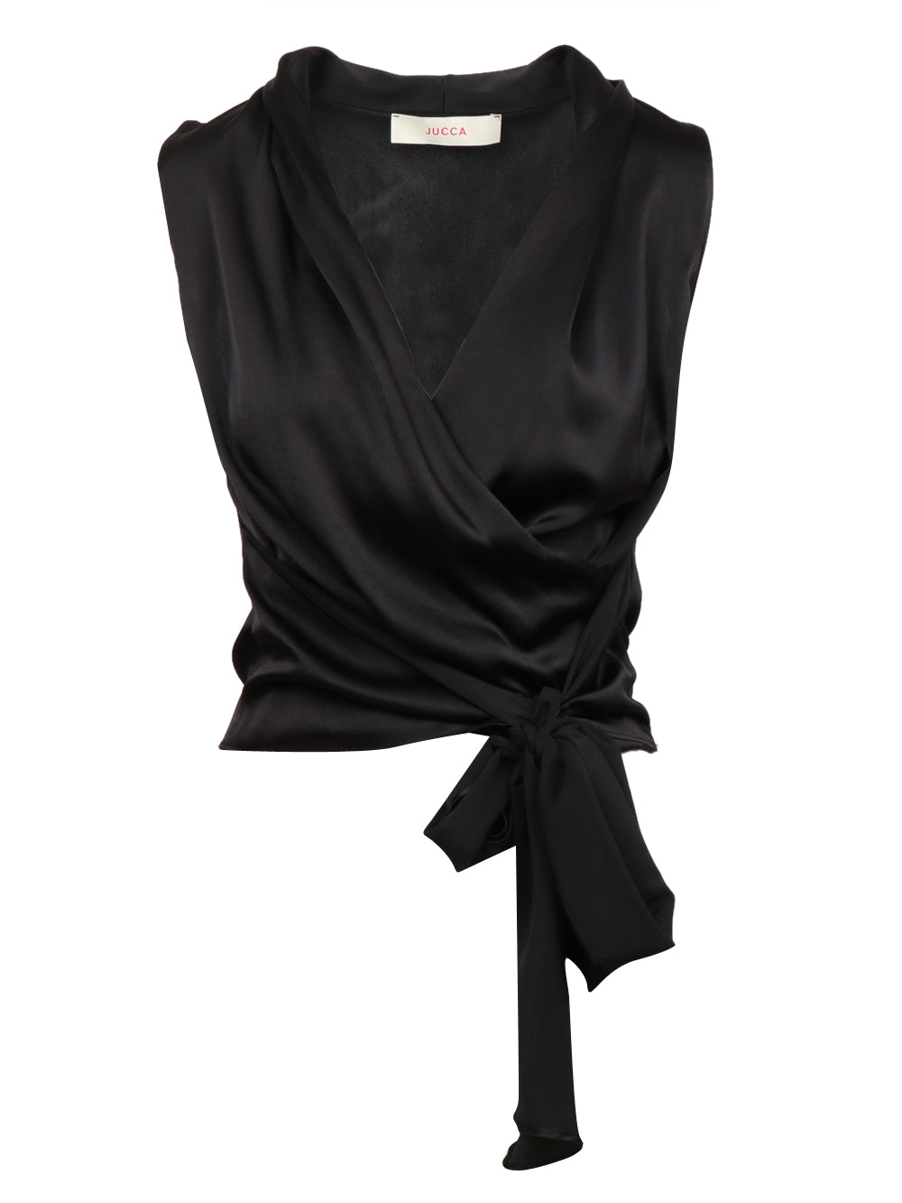 JUCCA TOP CACHE COEUR IN RASO DI SETA NERO Nero