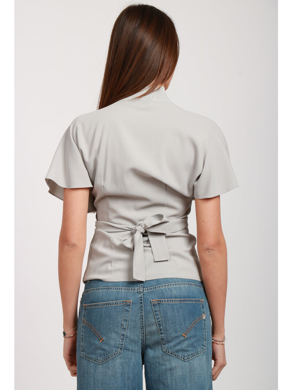 JUCCA TOP SCOLLO A V CON INCROCIO SUL DAVANTI Sasso