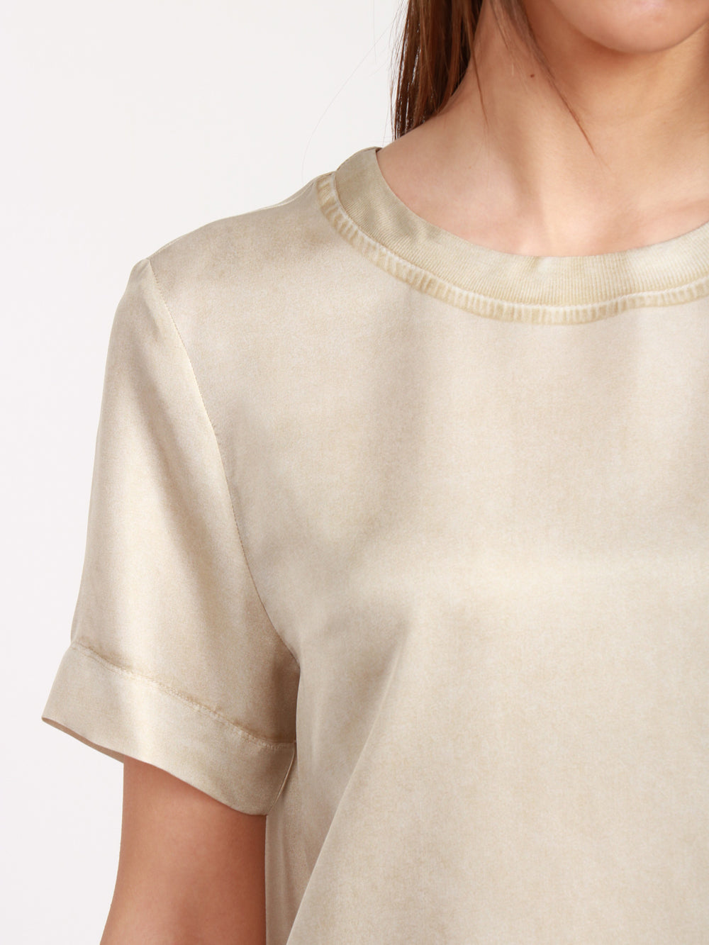JUCCA T-SHIRT GIROCOLLO IN RASO AVENA STAMPATA Avena