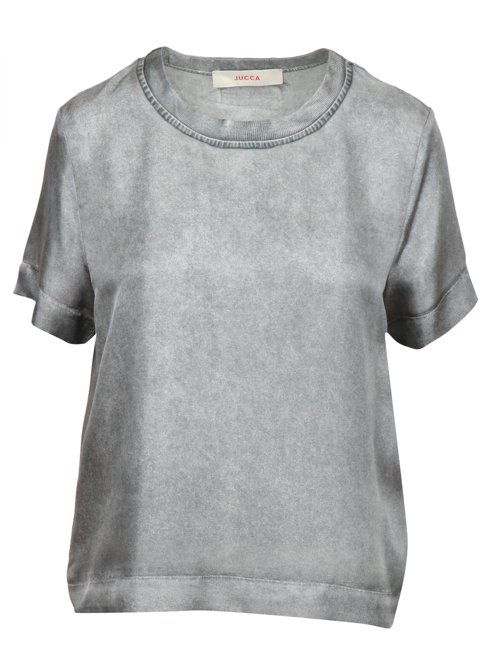 JUCCA T-SHIRT GIROCOLLO IN RASO GRIGIA STAMPATA Grigio