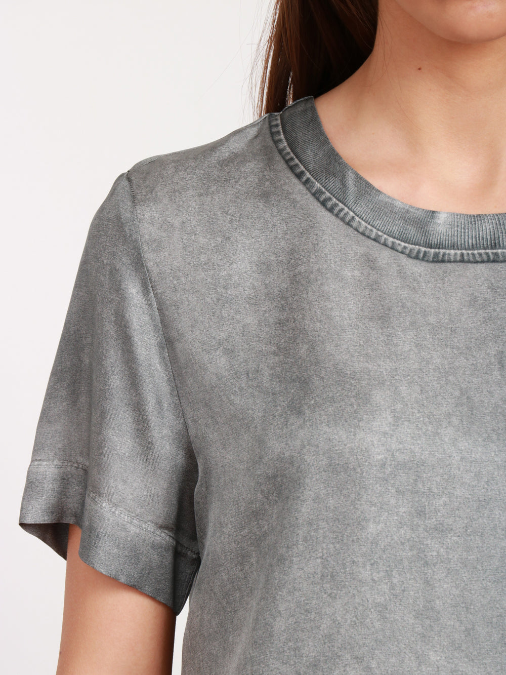 JUCCA T-SHIRT GIROCOLLO IN RASO GRIGIA STAMPATA Grigio