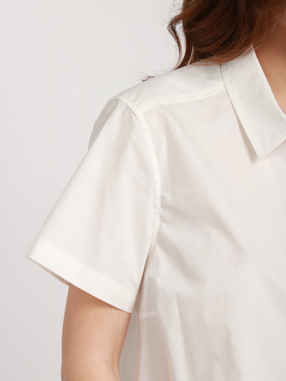 LAVI Camicia Eucalipto in Cotone Bianca Crop Panna