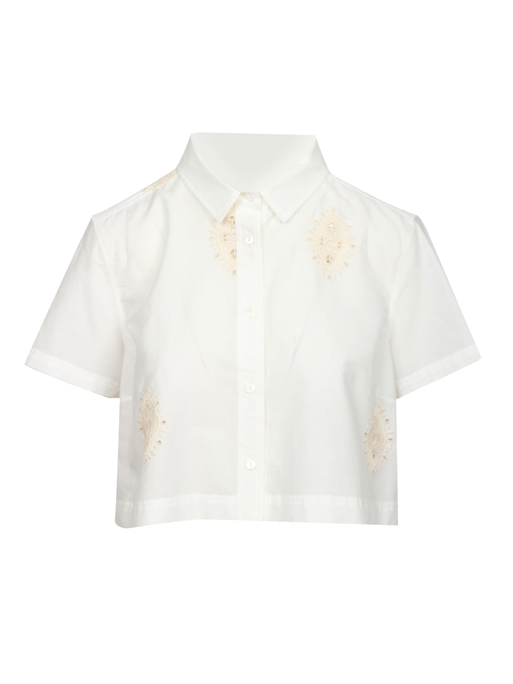 LAVI CAMICIA EUCALIPTO CROP IN COTONE PANNA Panna