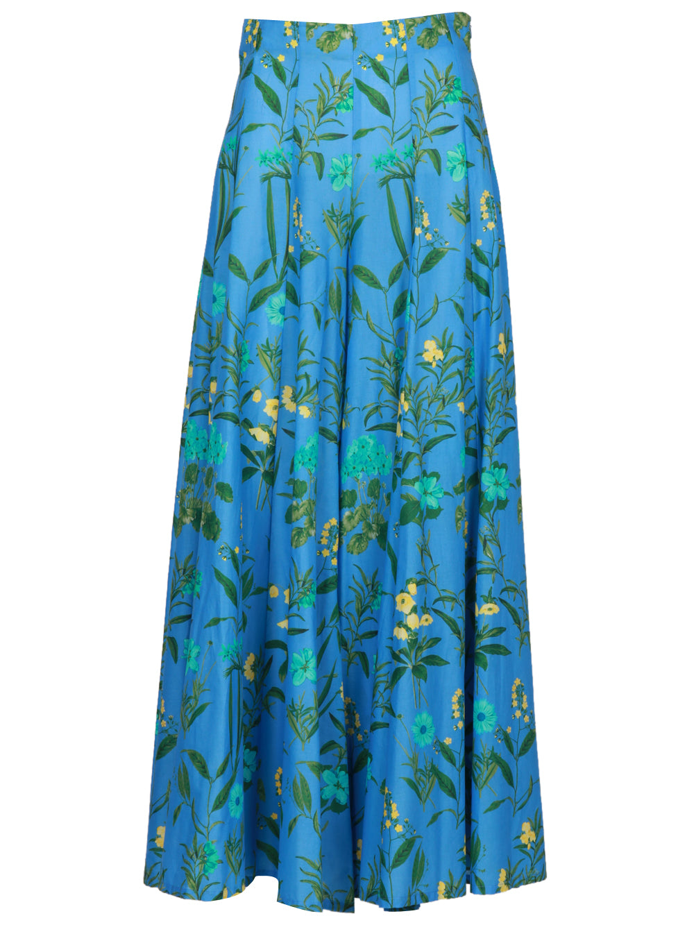 LAVI PANTALONI DEBBY IN COTONE AZZURRO CON FANTASIA FLOREALE Azzurro
