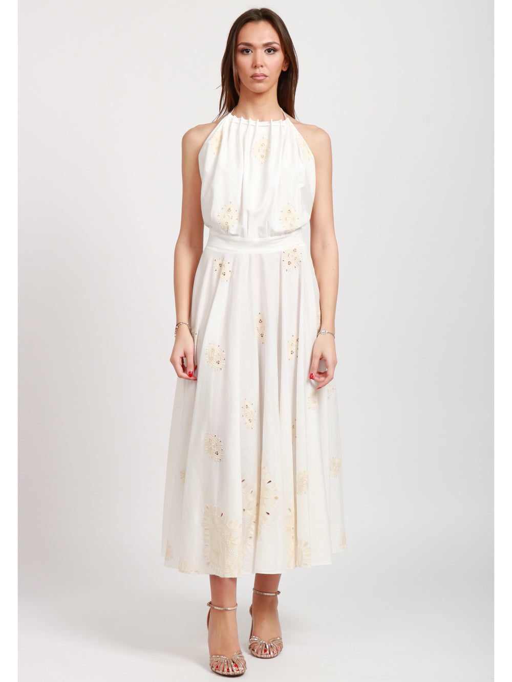 LAVI VESTITO POPPY PANNA IN COTONE CON DETTAGLI MACRAME´ Panna