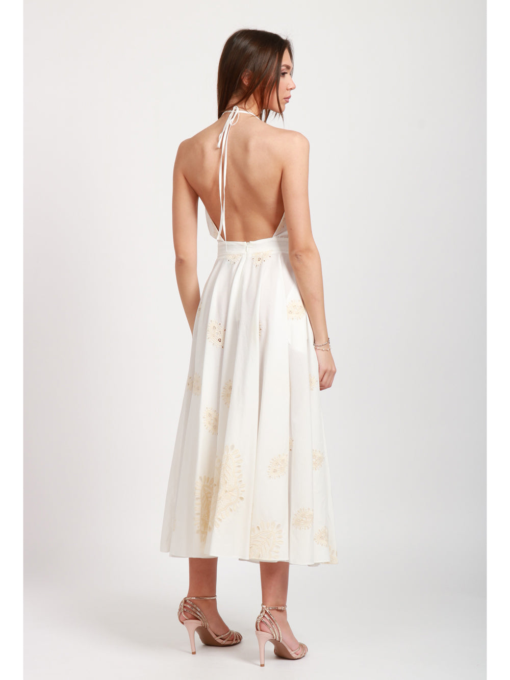 LAVI VESTITO POPPY PANNA IN COTONE CON DETTAGLI MACRAME´ Panna