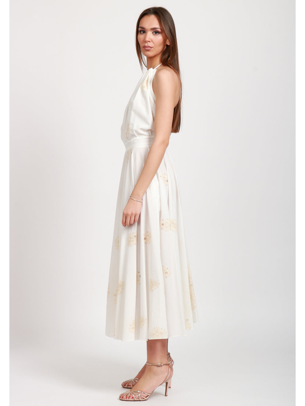 LAVI VESTITO POPPY PANNA IN COTONE CON DETTAGLI MACRAME´ Panna