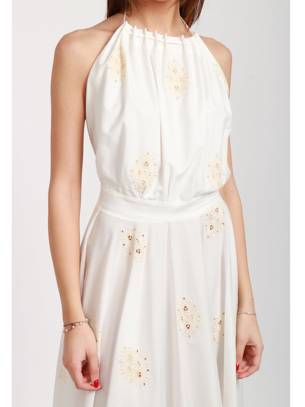 LAVI VESTITO POPPY PANNA IN COTONE CON DETTAGLI MACRAME´ Panna