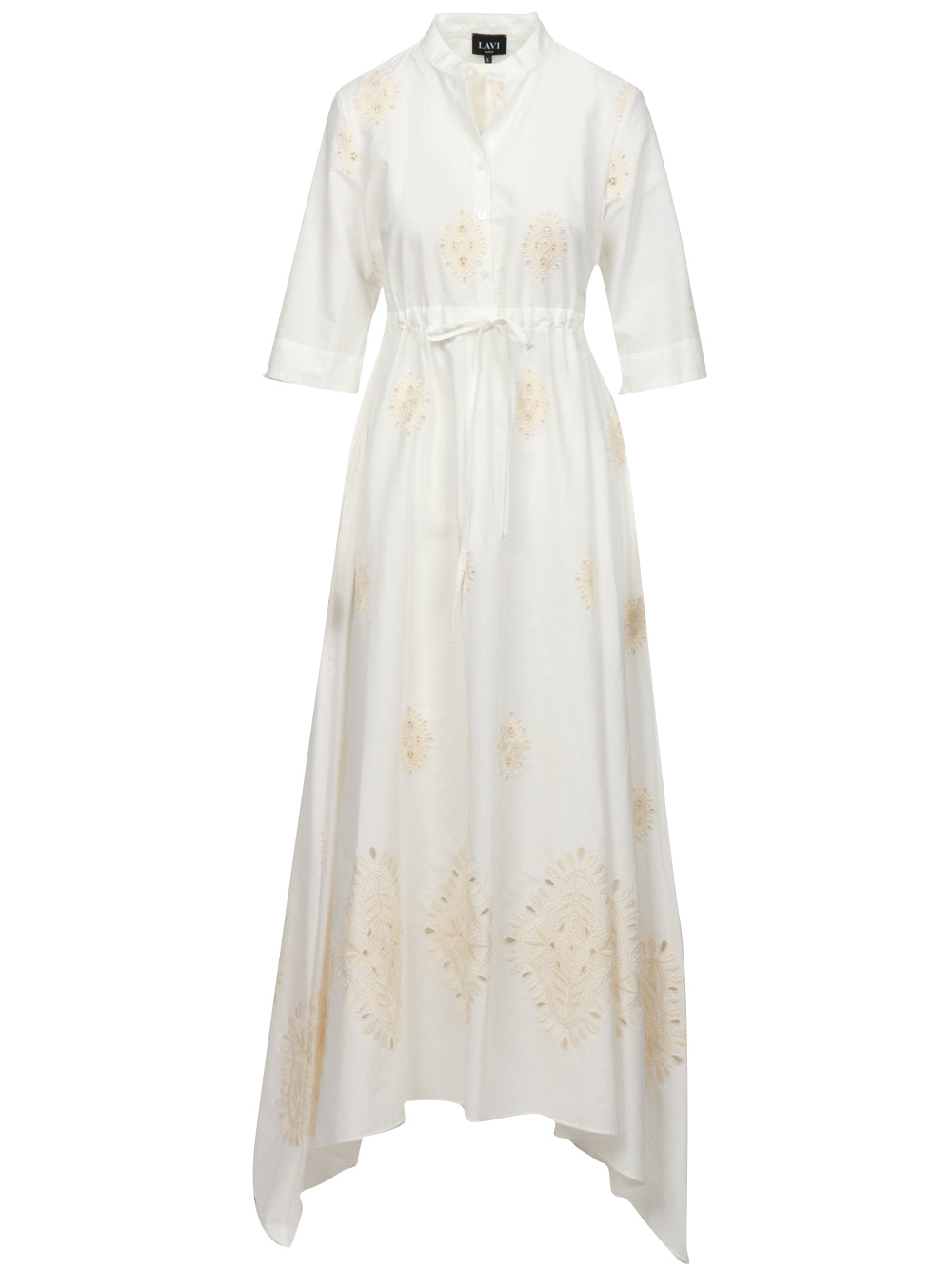 LAVI VESTITO MARGHERITA CHEMISIER IN COTONE BIANCO Panna
