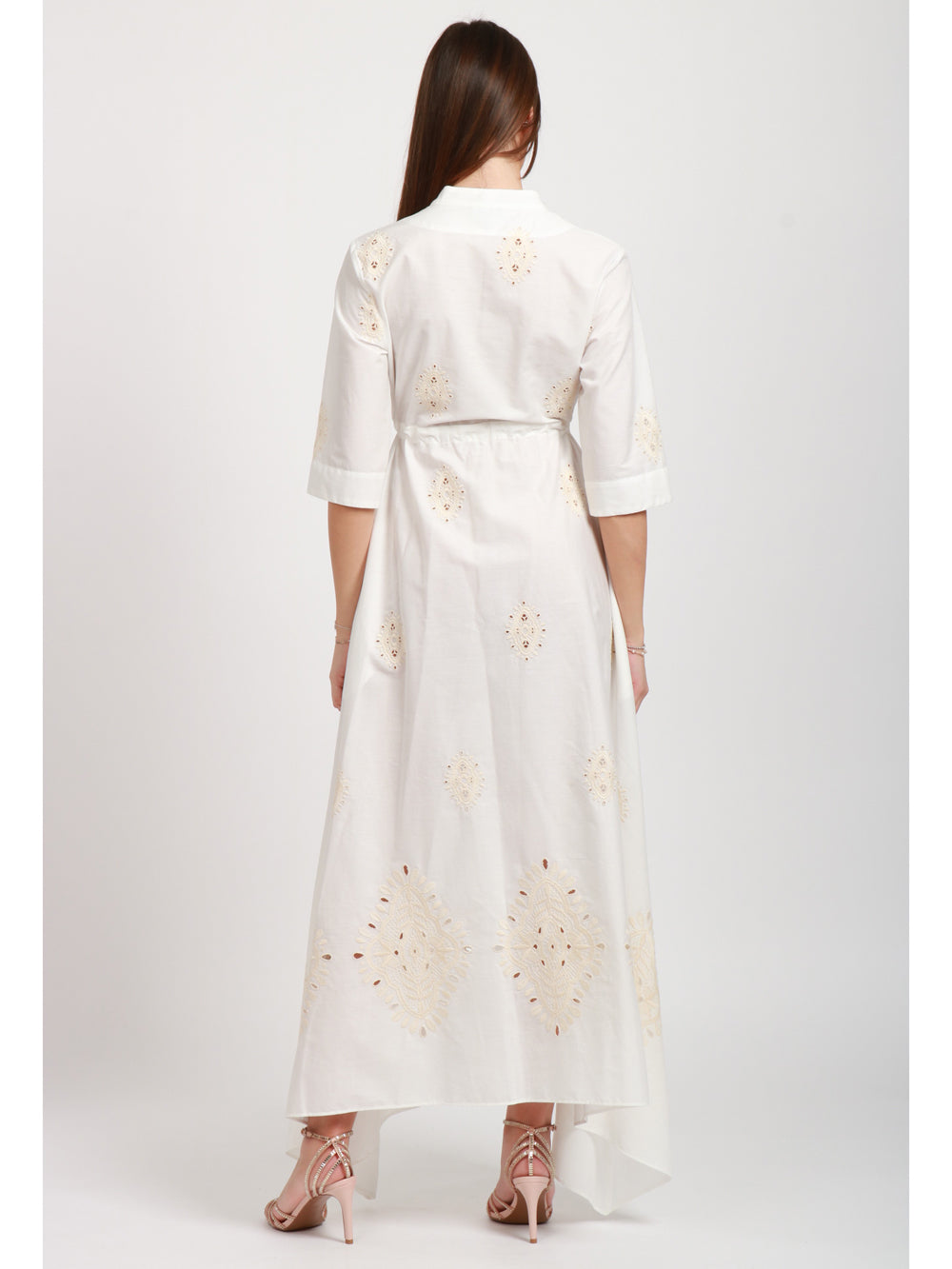 LAVI VESTITO MARGHERITA CHEMISIER IN COTONE BIANCO Panna