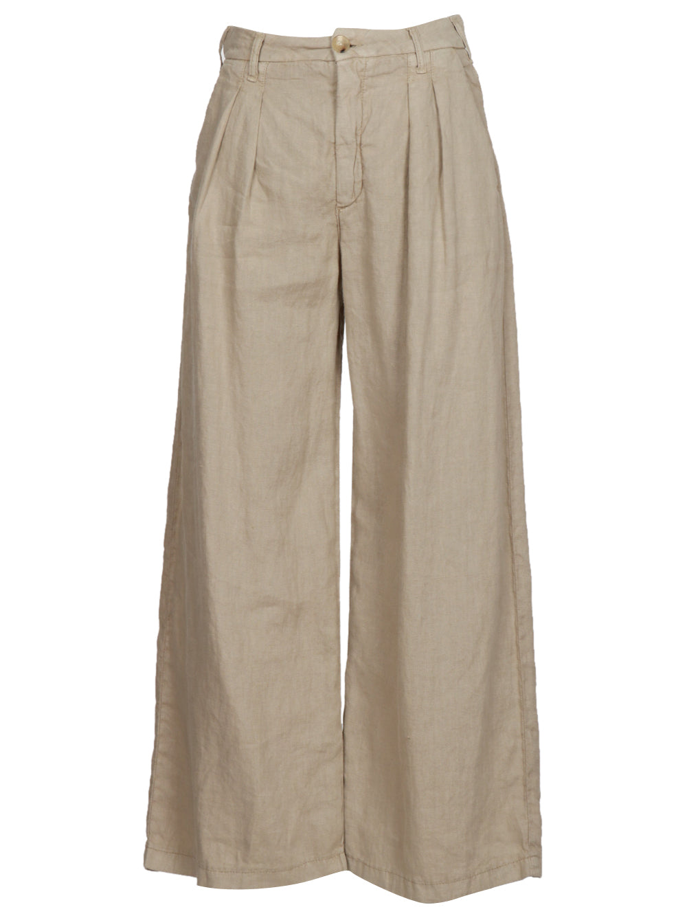 MAISON HOTEL PANTALONI MARISA IN LINO SABBIA CON PINCES Sabbia