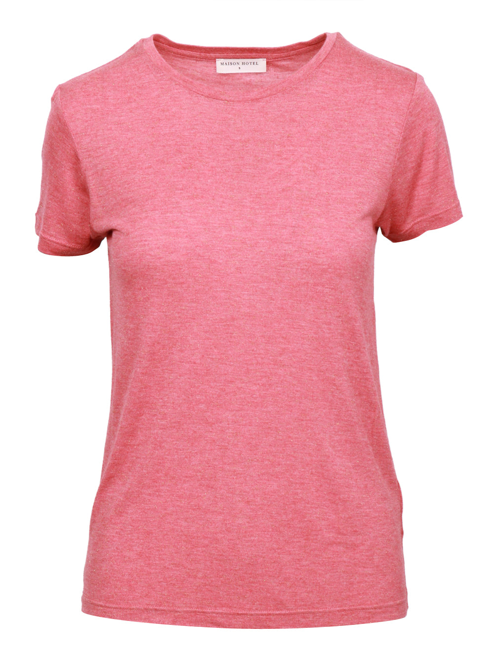 MAISON HOTEL T-SHIRT GIROCOLLO IN VISCOSA ROSSA CON LUREX Rosso