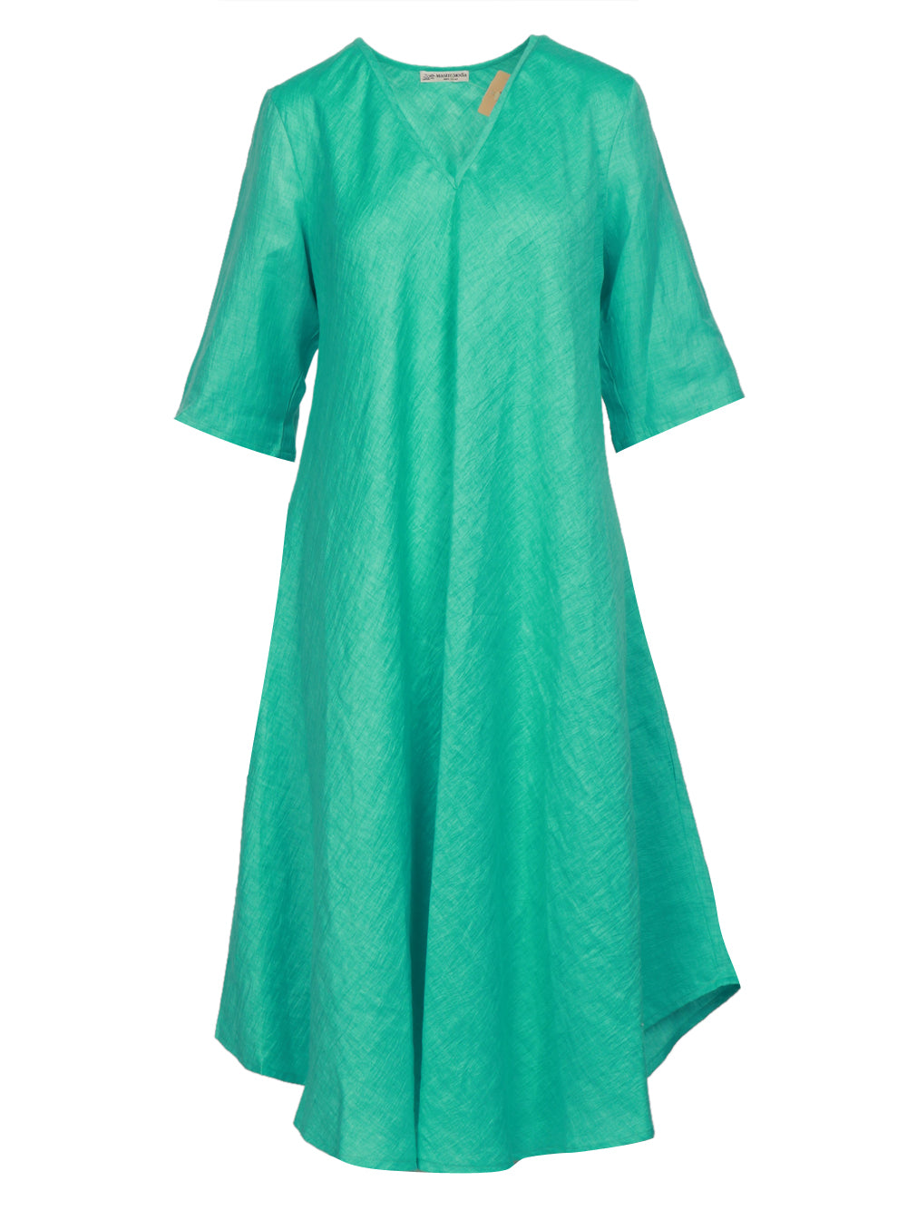MASTRO Vestito Midi Biella in Lino Tuchese Turchese
