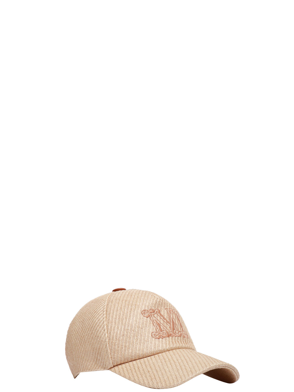 MAX MARA Cappello da Baseball Jez in Rafia Beige con Logo Beige