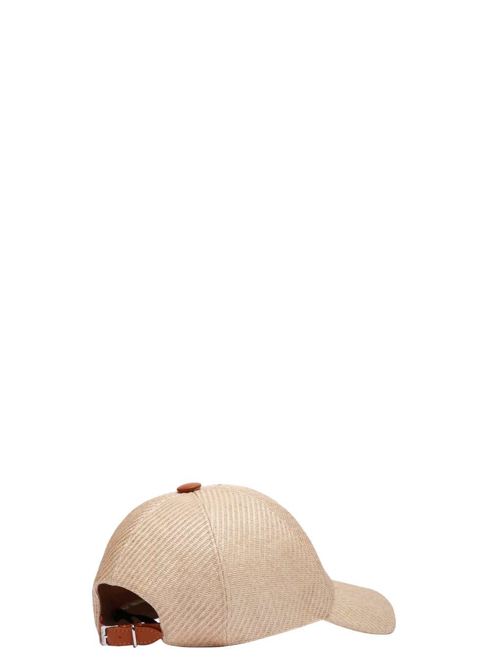 MAX MARA Cappello da Baseball Jez in Rafia Beige con Logo Beige