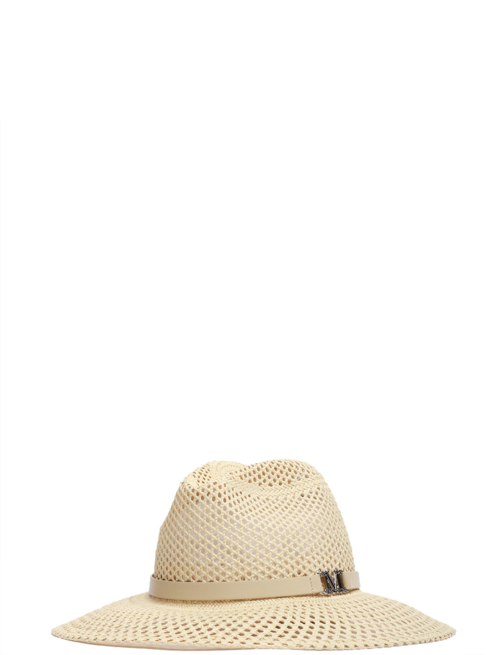 MAX MARA Cappello Marocco in Carta Tessile Traforato Crema
