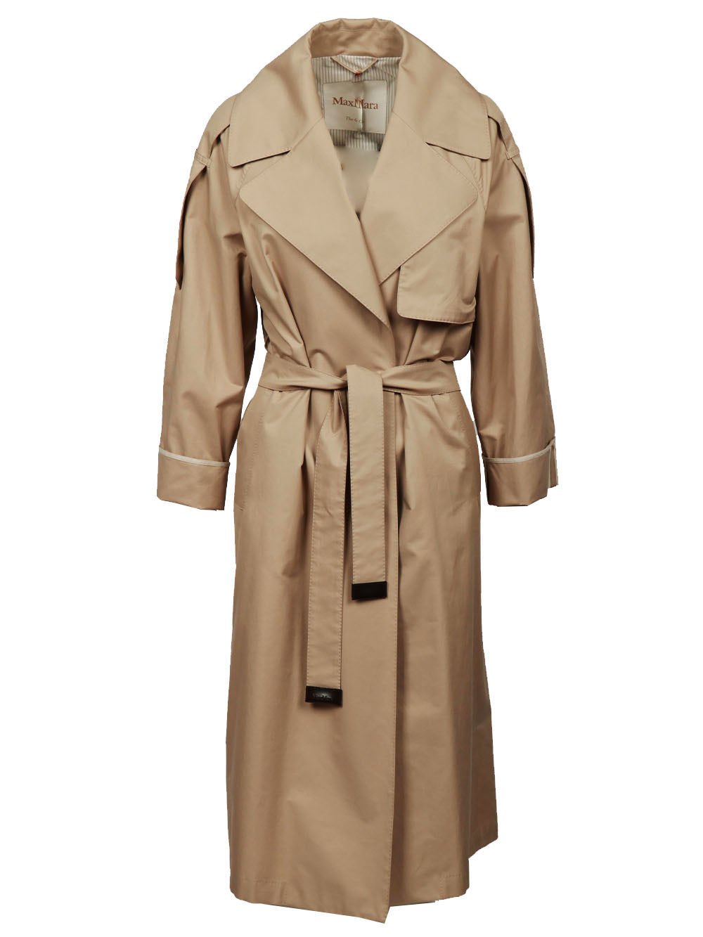 MAX MARA THE CUBE Double-breasted Trench Coat in Camel Anti-Drop