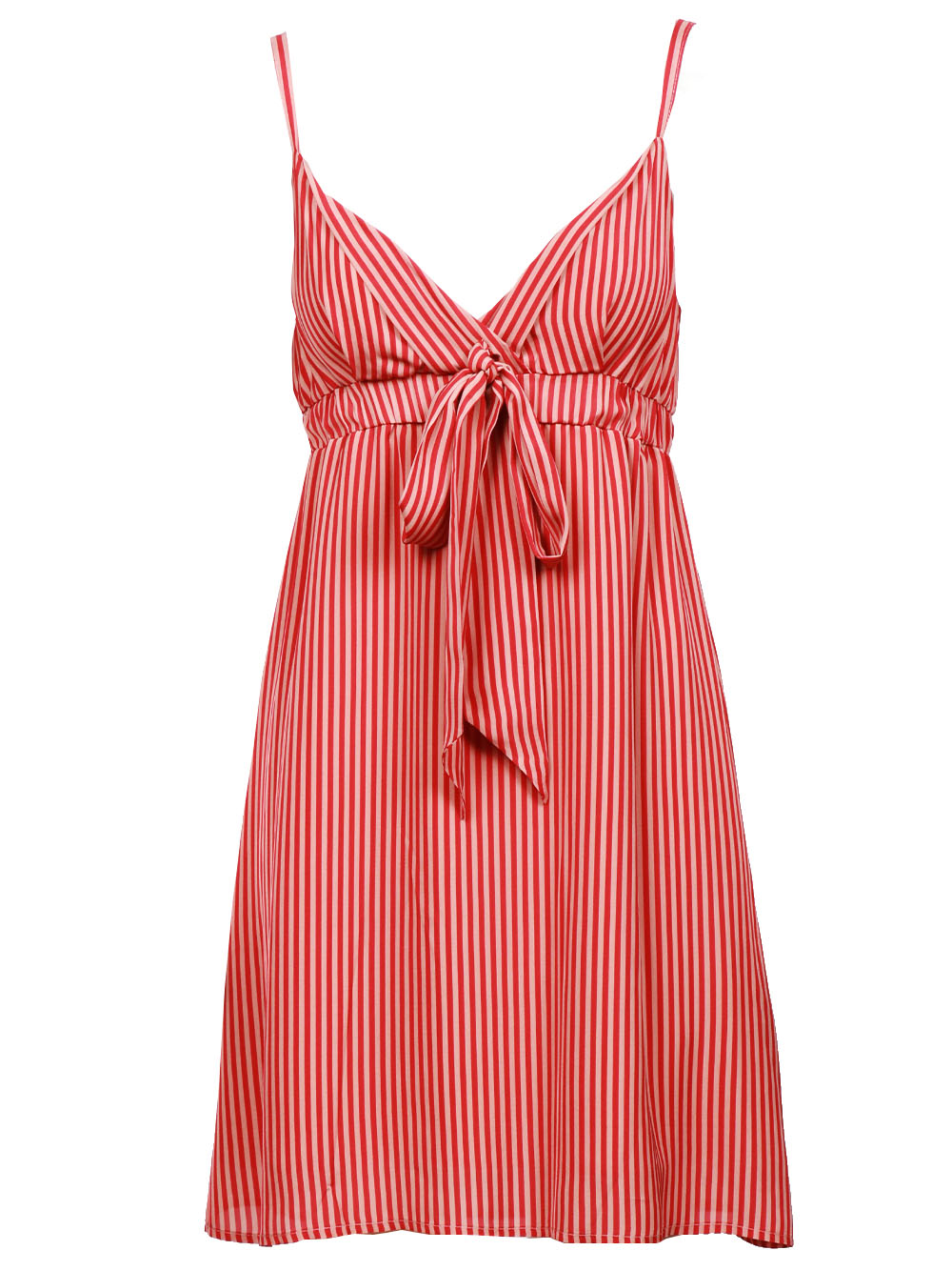 MERCI Vestito Corto a Righe Cipria e Rosso Rosso Cipria