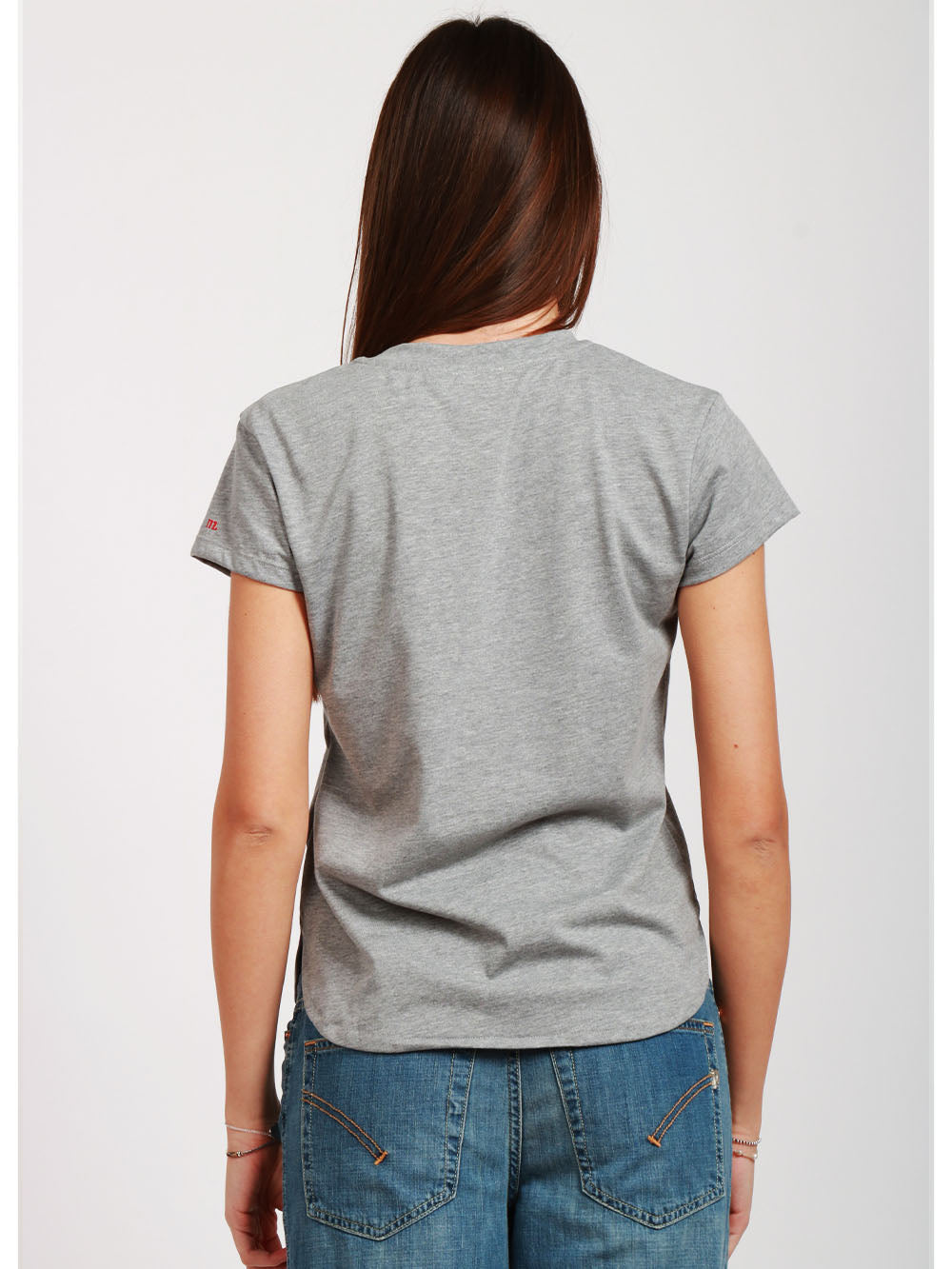 MERCI T-Shirt Gircollo in Cotone Grigia Grigio